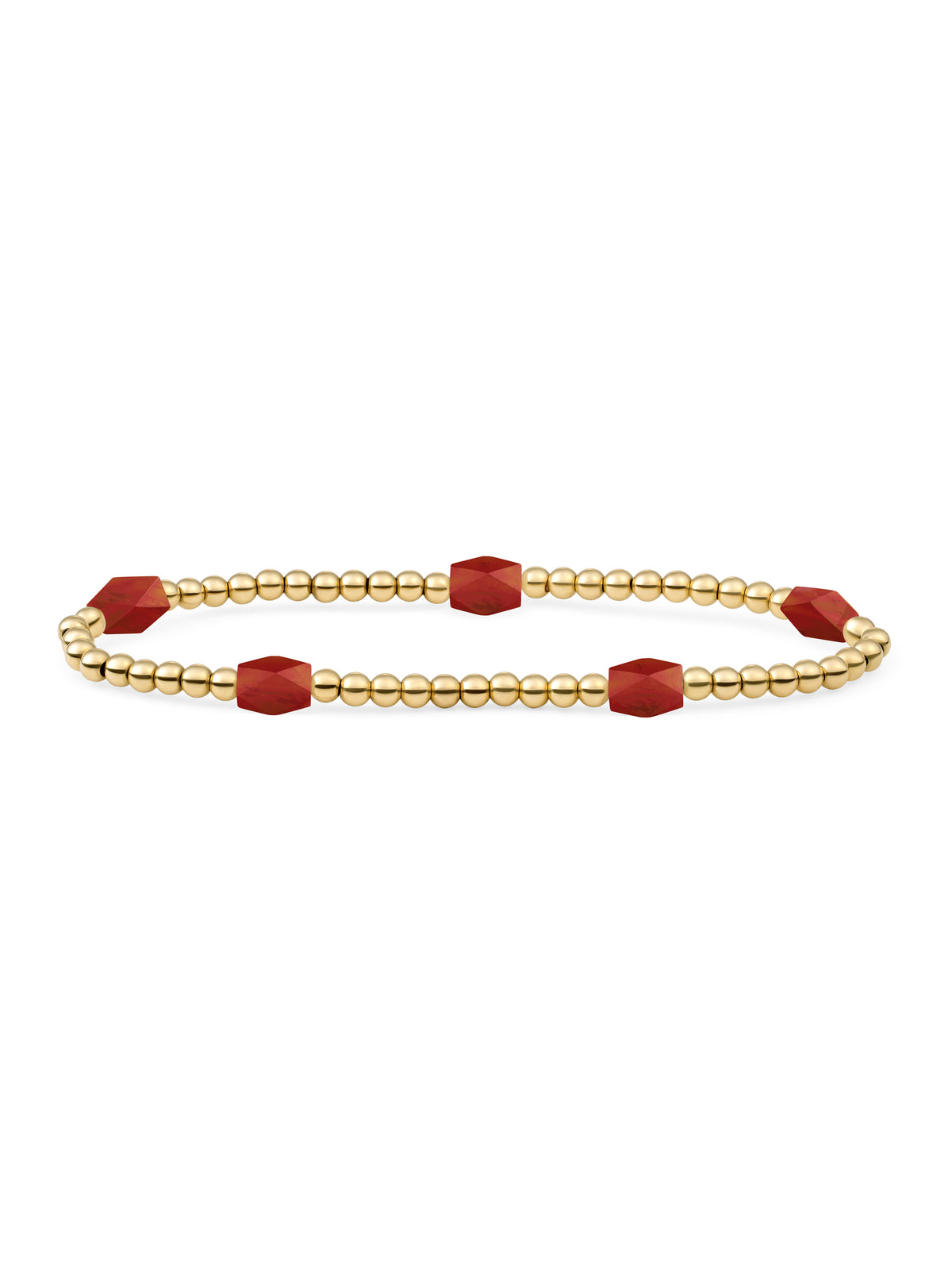 Reverse Edge Mix Armband Ruby Quartz - Gold Plated