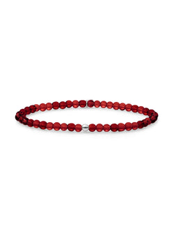 Saturn Armband Small Ruby Quartz - Rhodium Plated