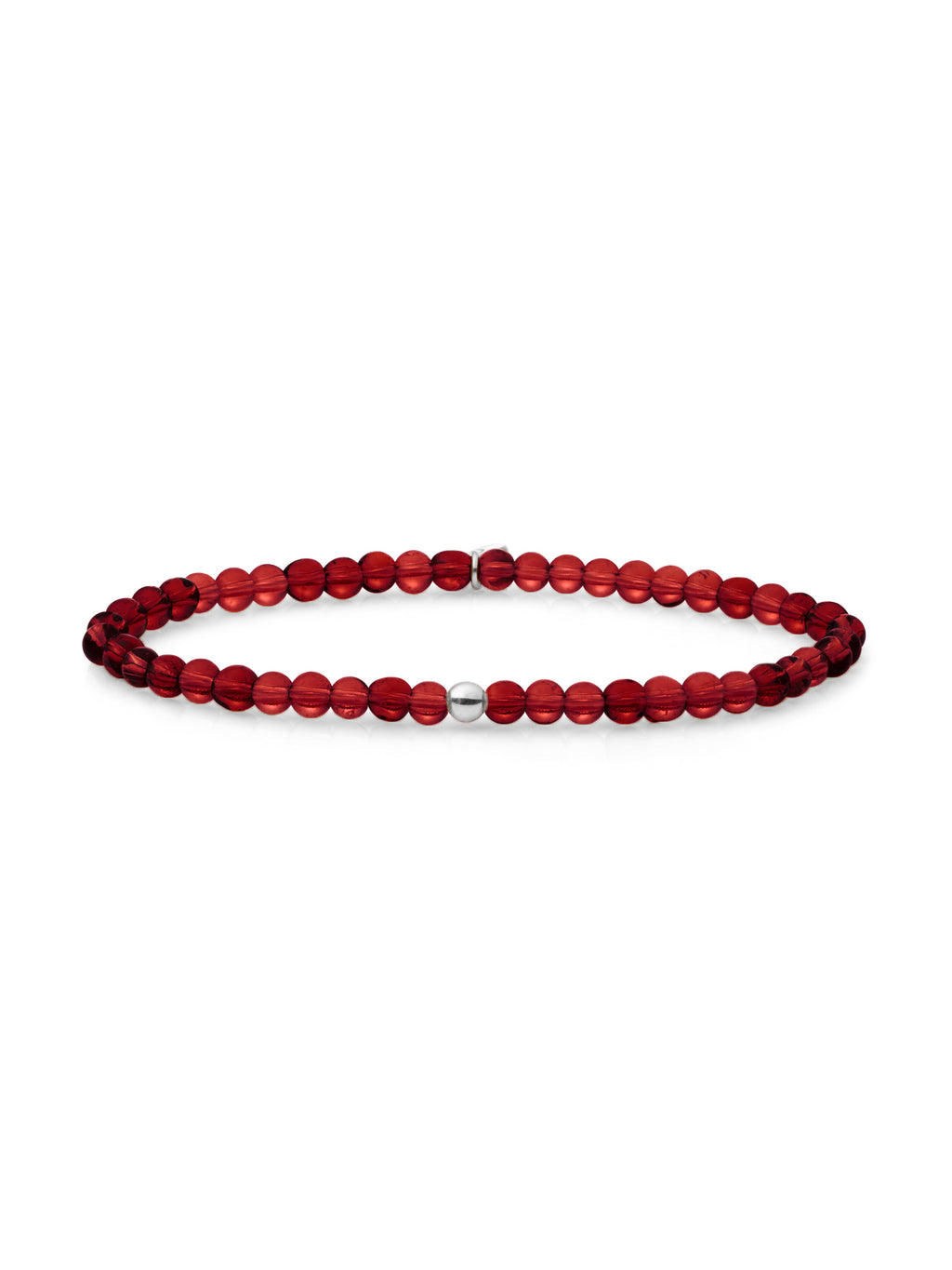 Saturn Armband Small Ruby Quartz - Rhodium Plated