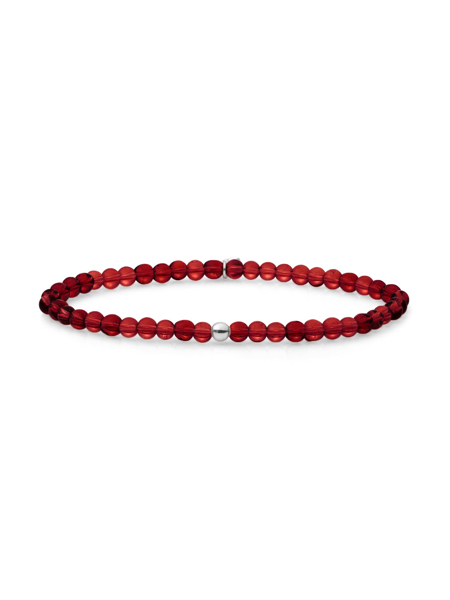 Saturn Armband Small Ruby Quartz - Rhodium Plated