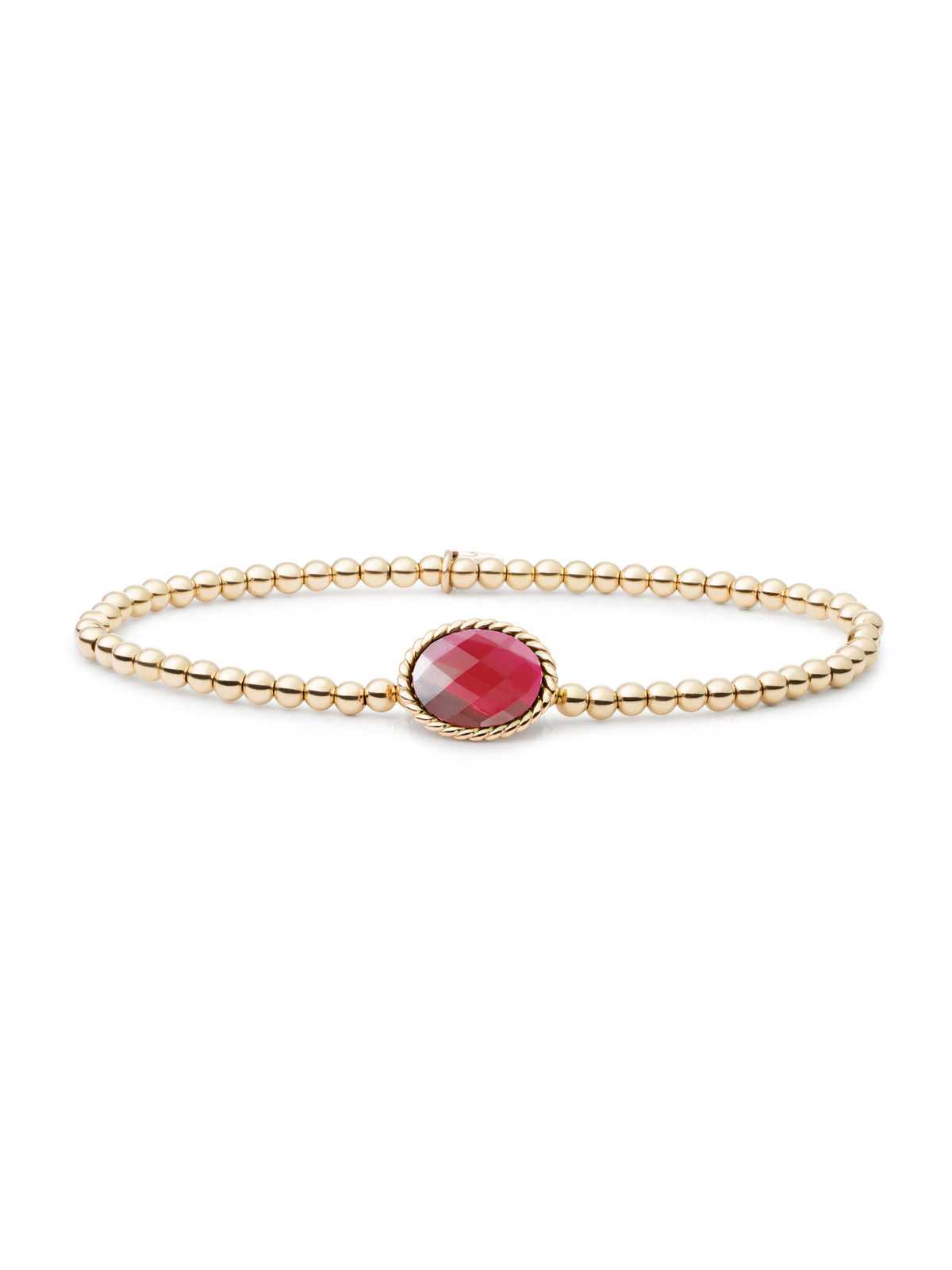 Twist Armband Fuchsia Quartz - Gold Plated