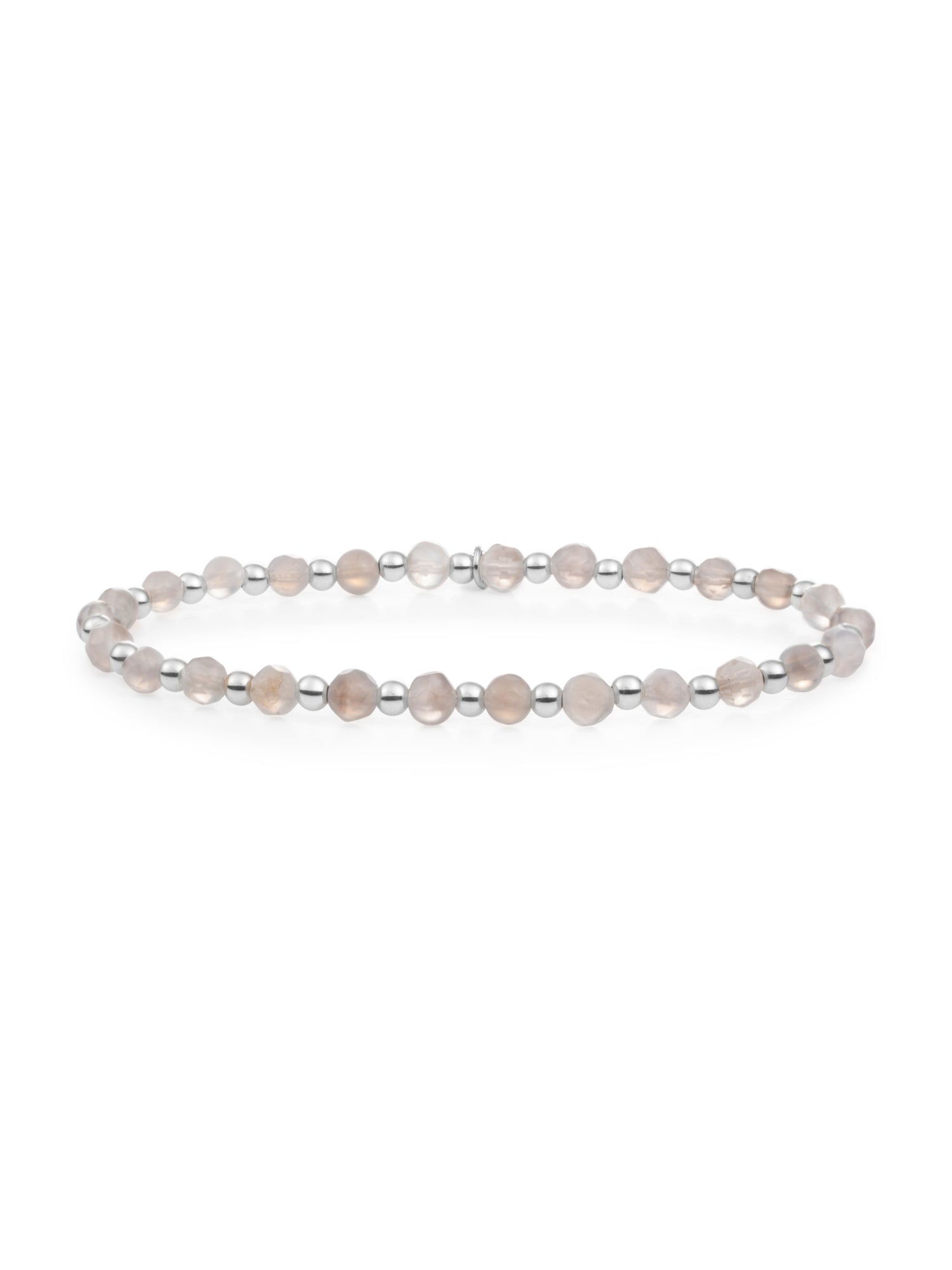 Interstellar Armband Grey Agate - Rhodium Plated