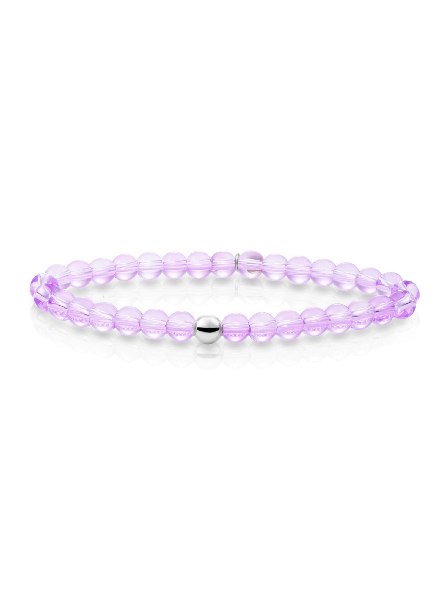 Saturn Armband Large Violet Quartz - Rhodium Plated