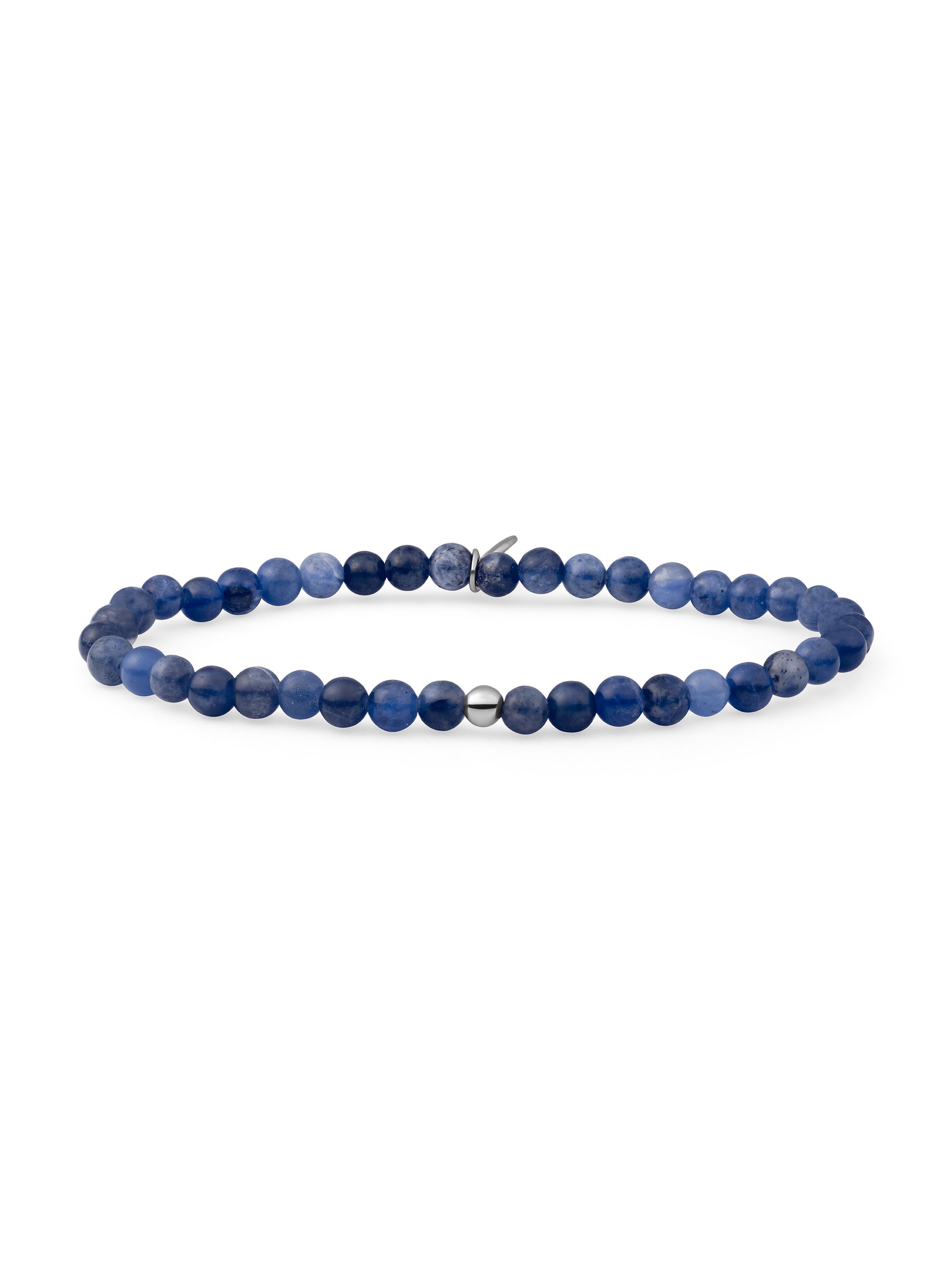 Saturn Armband Small Sodalite - Rhodium Plated
