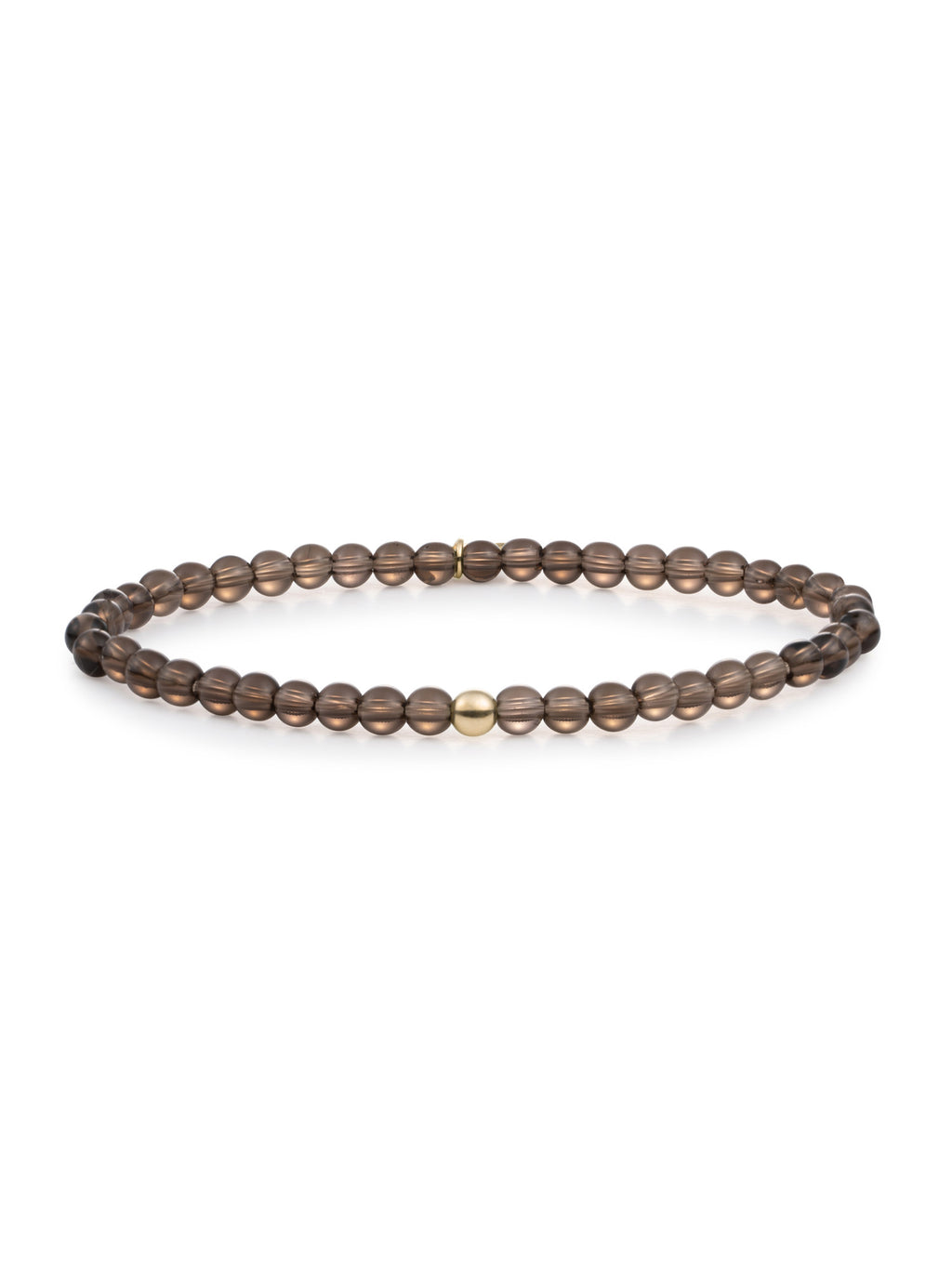 Saturn Armband Small Smoky Quartz - Gold Plated