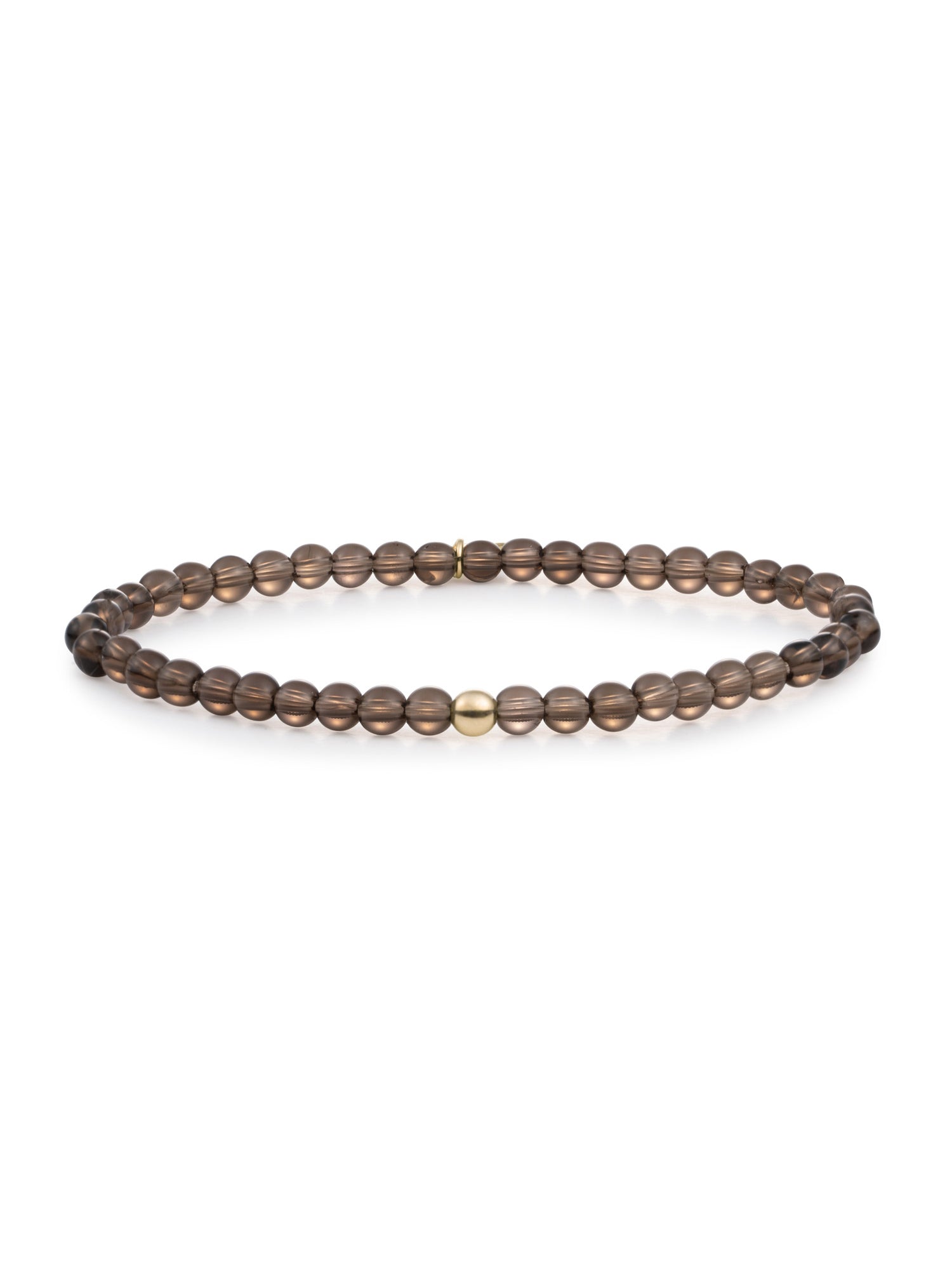 Saturn Armband Small Smoky Quartz - Gold Plated