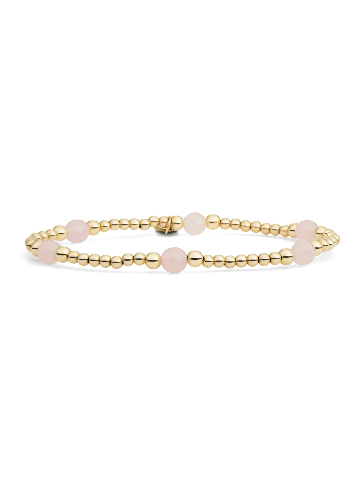 Reverse Bold Mix Armband Rose Quartz - Gold Plated