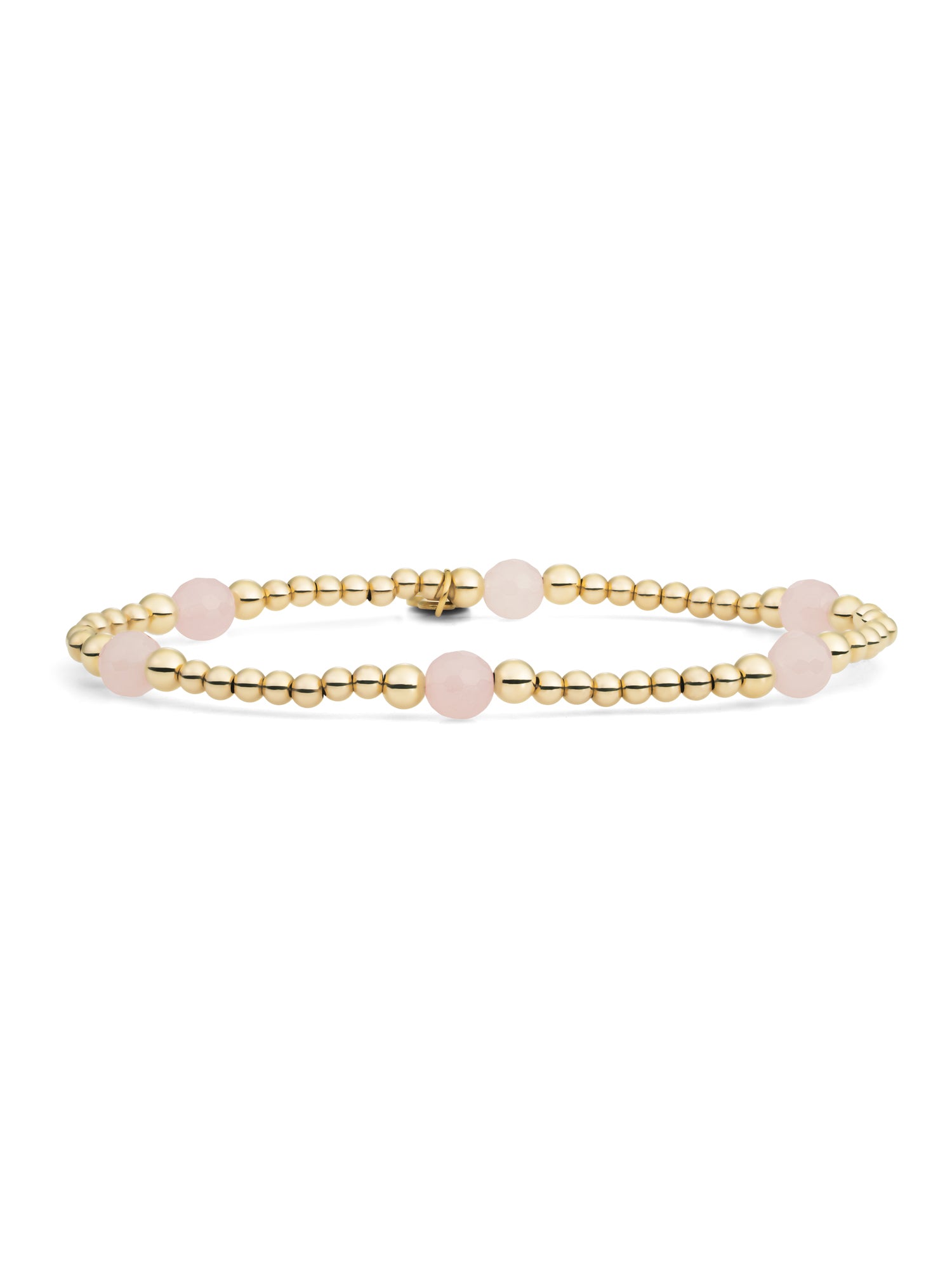 Reverse Bold Mix Armband Rose Quartz - Gold Plated