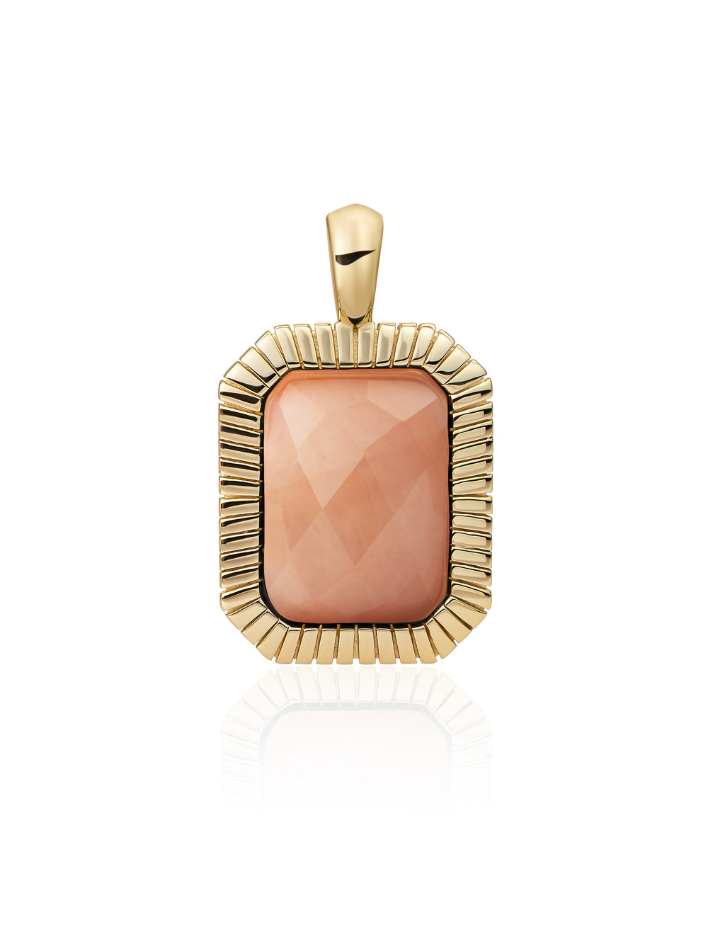 Baguette Pendant Peach Rhodonite - 0.00 / 0.00 / Gold Plated