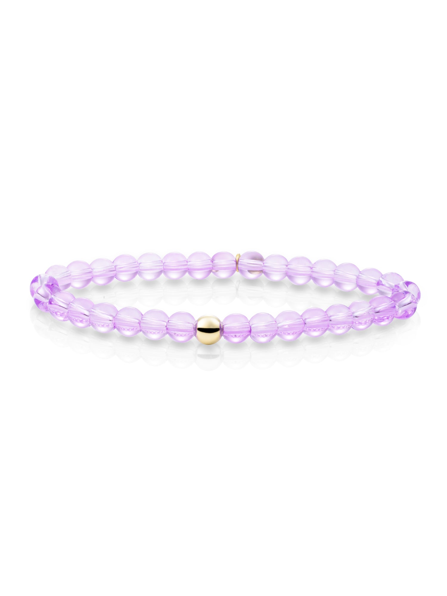 Saturn Armband Large Violet Quartz - Gold Plated