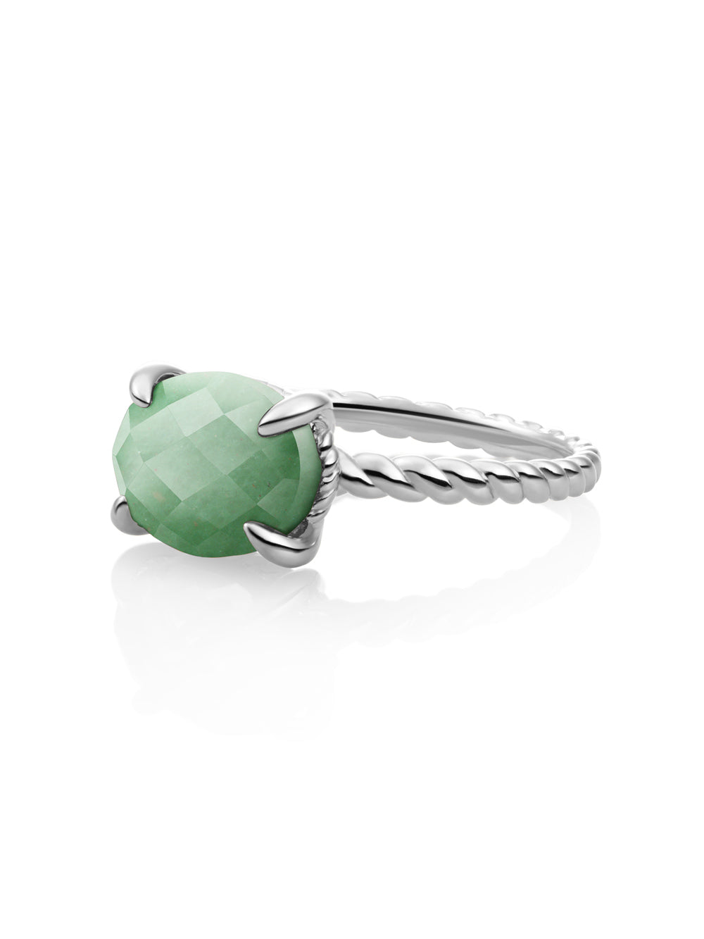 Twist Ring Green Aventurine Zilver - 56