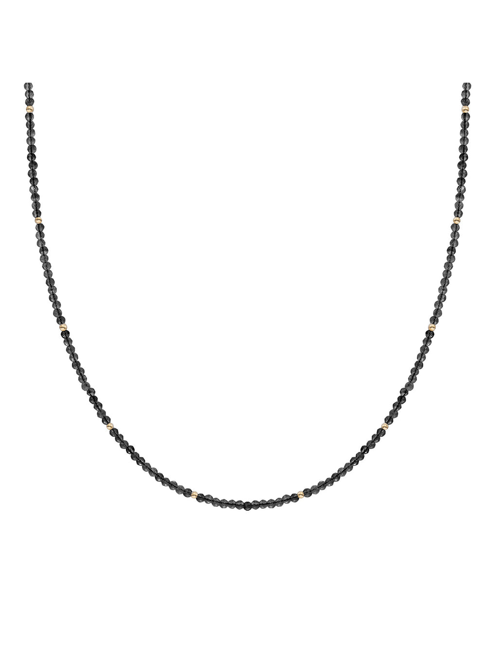 Kralen Ketting 2mm Onyx 42cm +2cm - 0.00 / 0.00 / Rhodium Plated