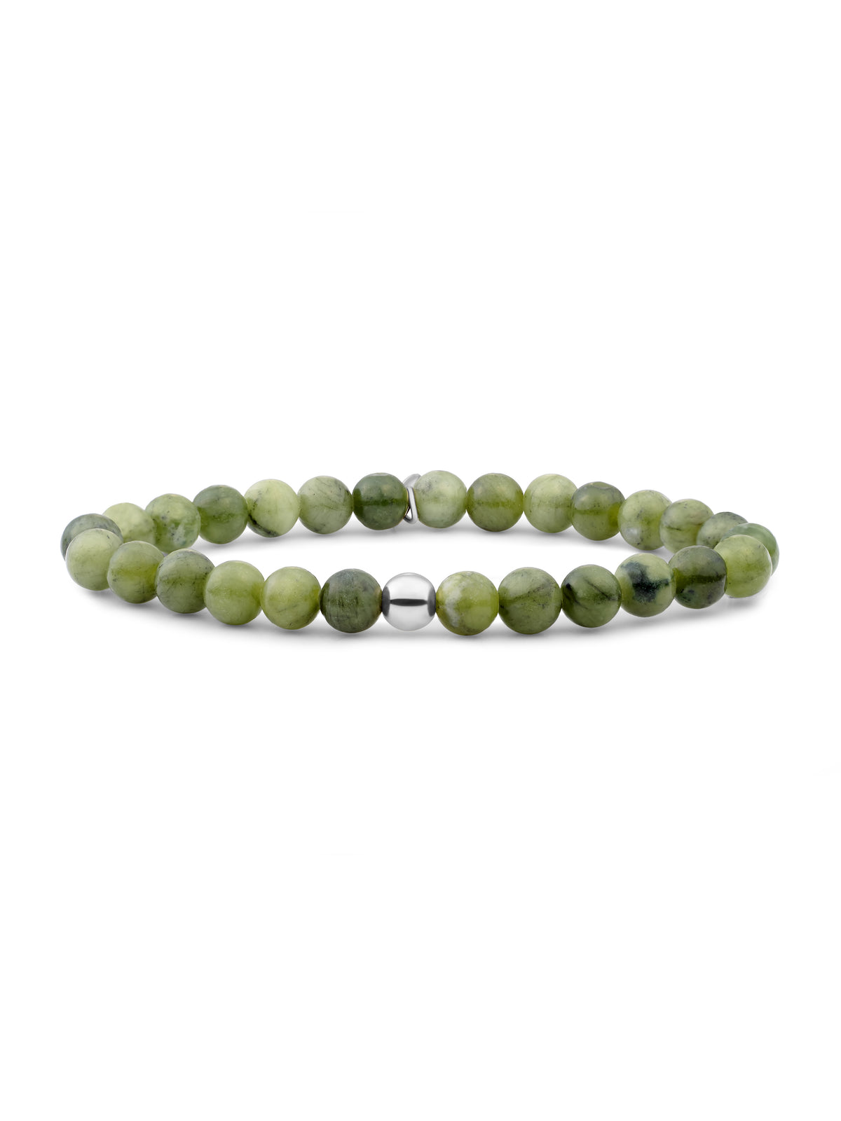 Saturn Armband Large Southern Jade - Rhodium Plated