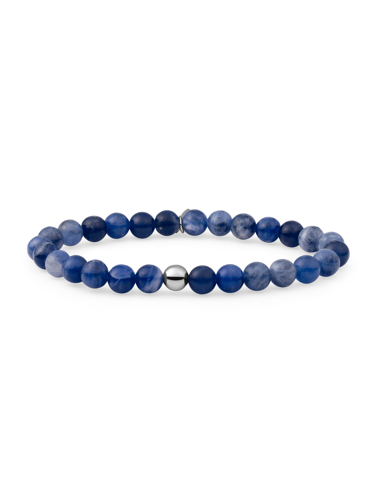 Saturn Armband Large Sodalite - Rhodium Plated