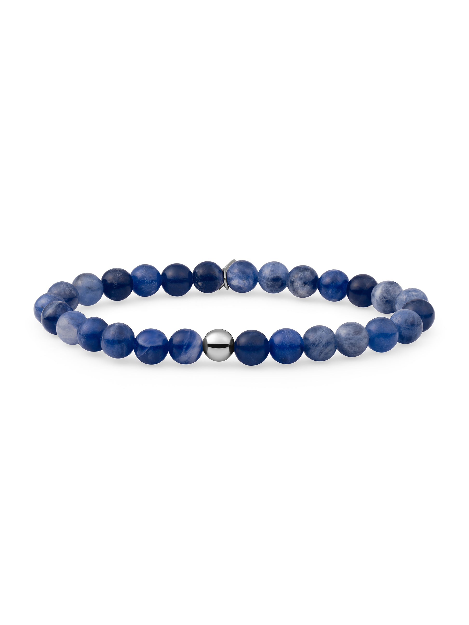 Saturn Armband Large Sodalite - Rhodium Plated