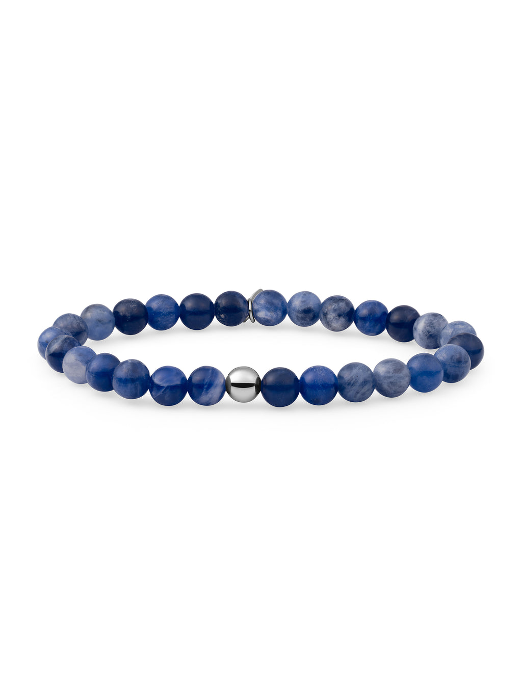 Saturn Armband Large Sodalite - Rhodium Plated