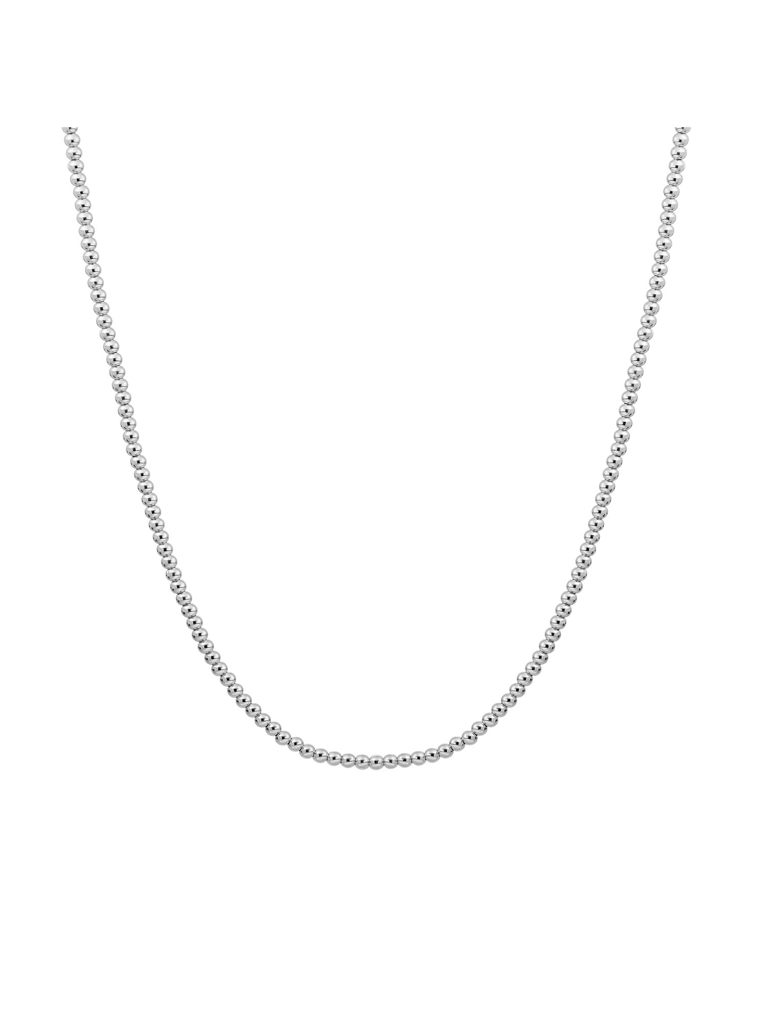 Kralen Ketting 2mm - Rhodium Plated
