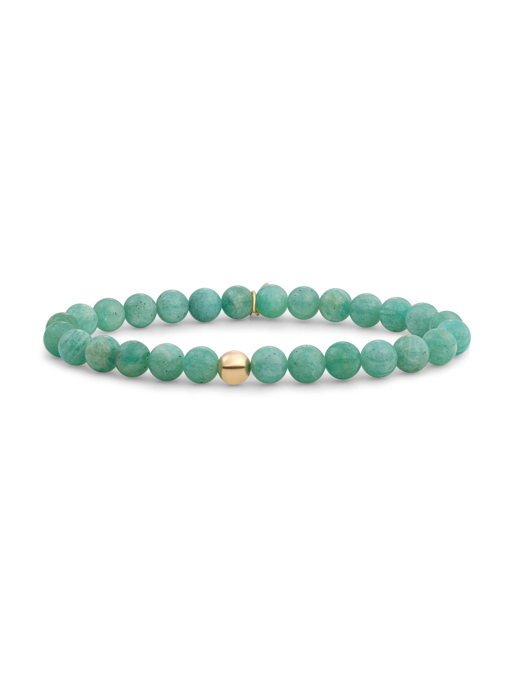 Saturn Armband Large Rich Green Amazonite - Gold Plated