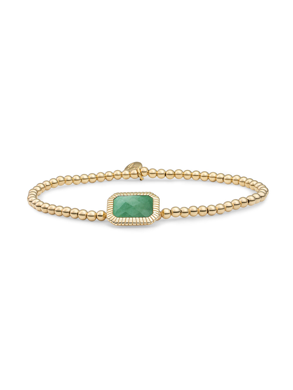 Baguette Armband Green Aventurine - 0.00 / 0.00 / Rhodium Plated