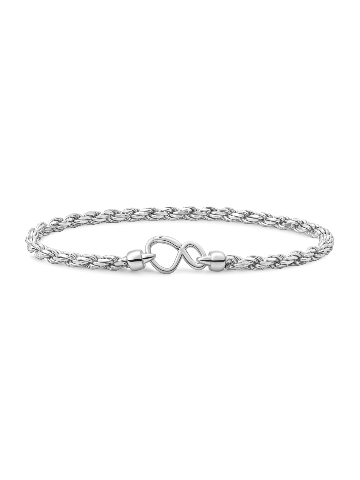 Rope Chain Armband - Rhodium Plated / L
