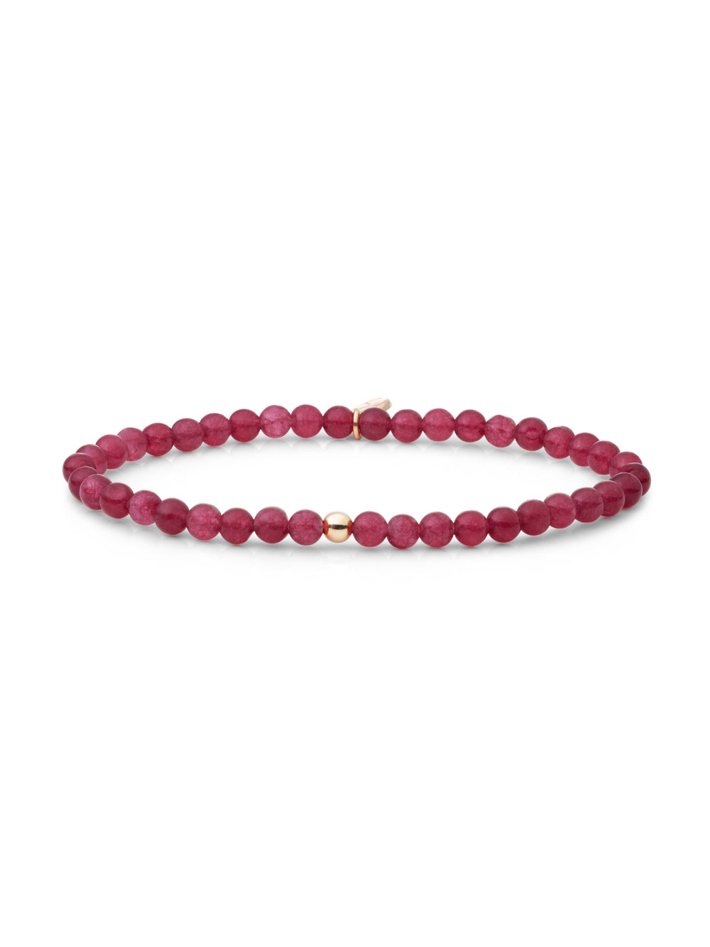 Saturn Armband Small Fuchsia Jade - Gold Plated