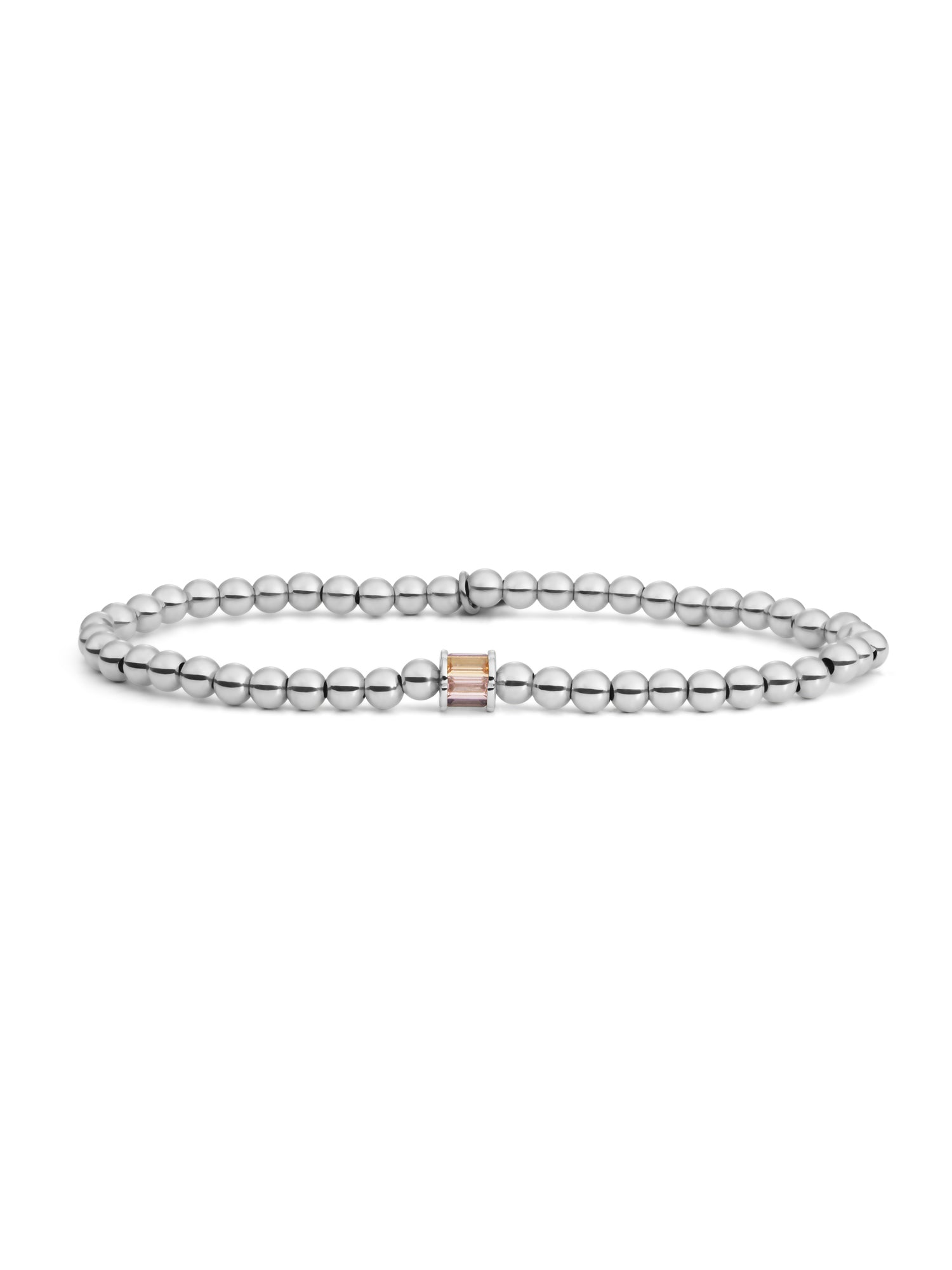 Baguette Cylinder Armband Zirconia Paars - Rhodium Plated