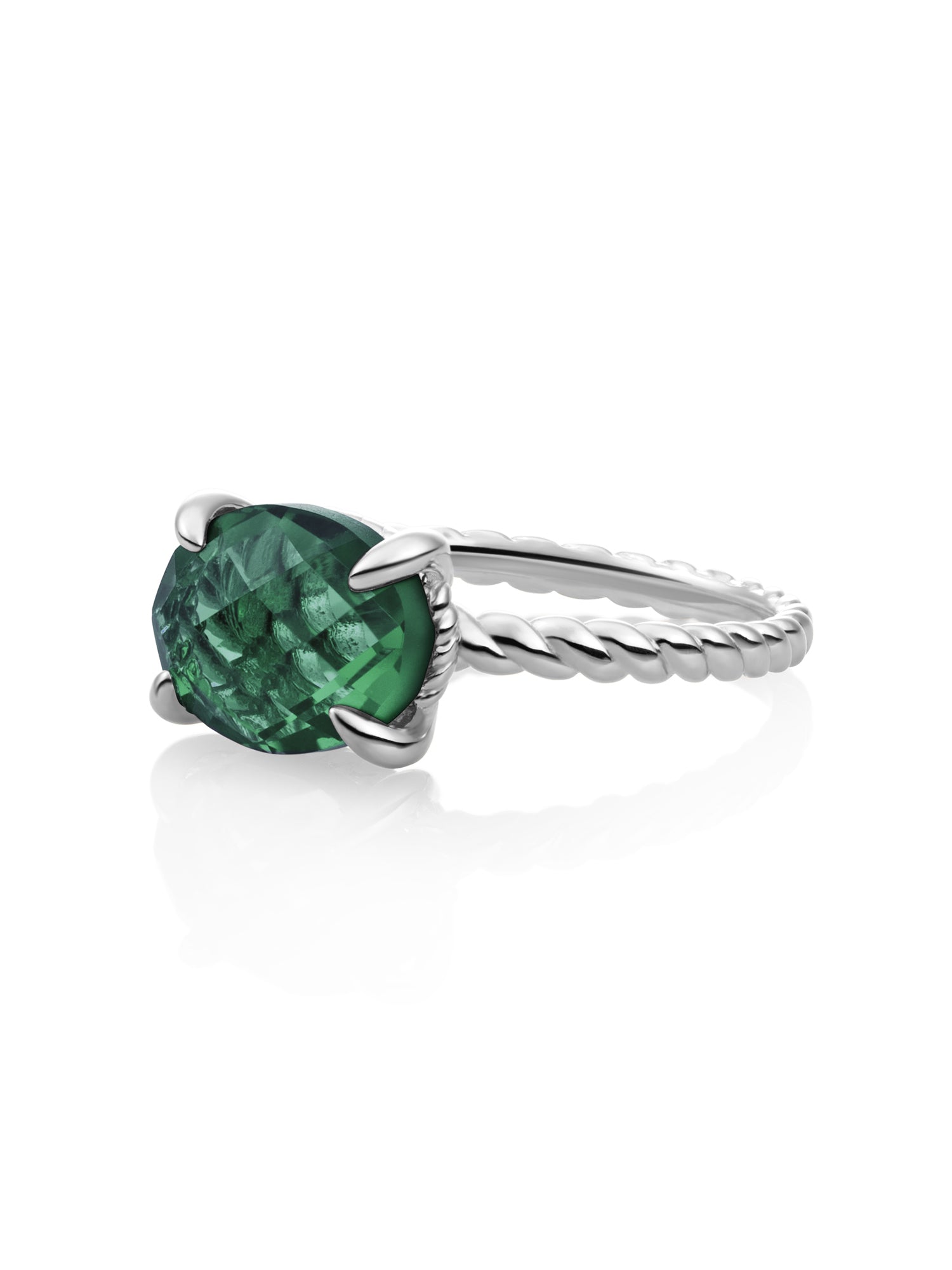 Twist Ring Petrol Green Quartz Zilver - 54