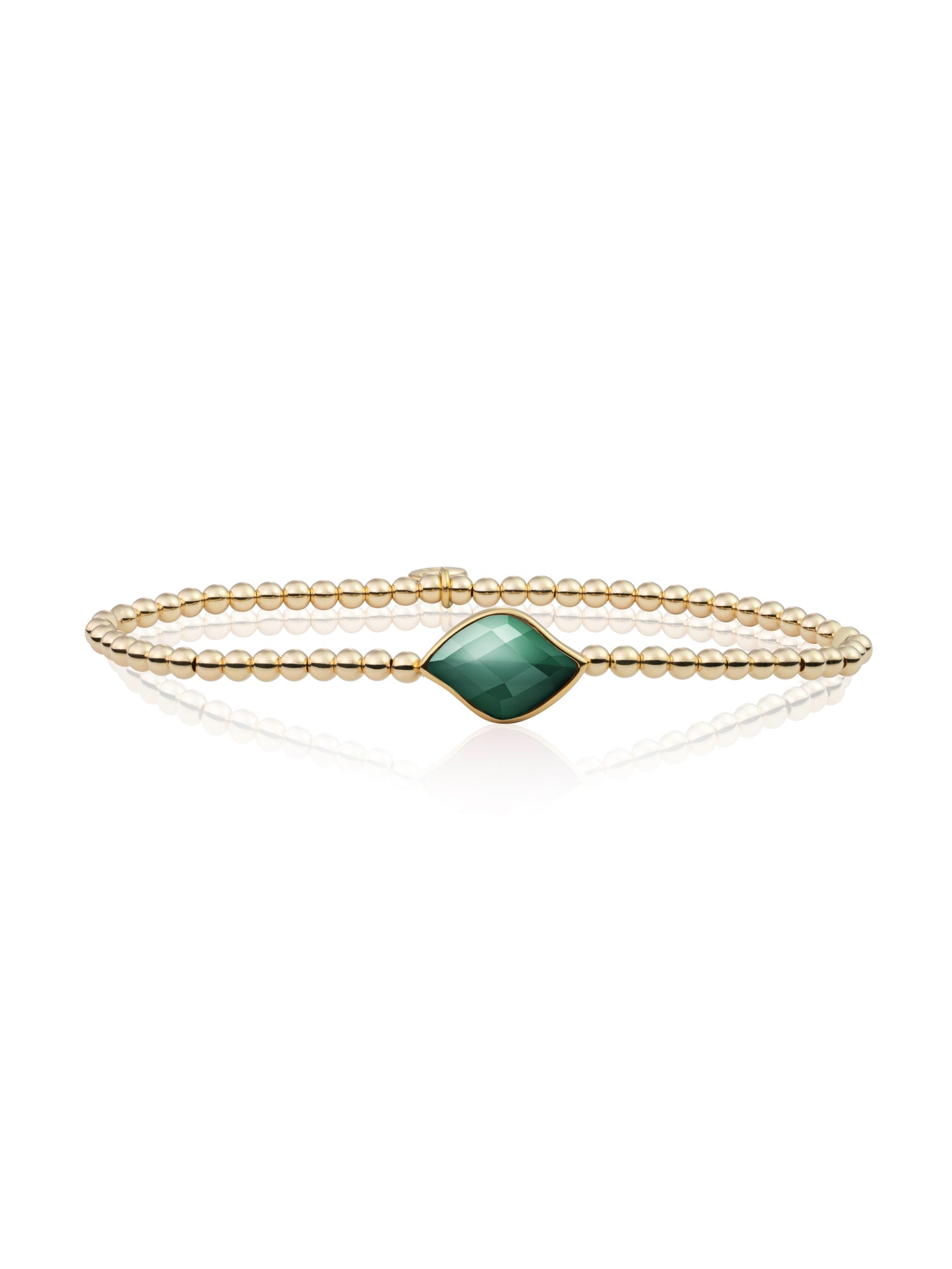 Blossom Armband Petrol Green Quartz - Gold Plated