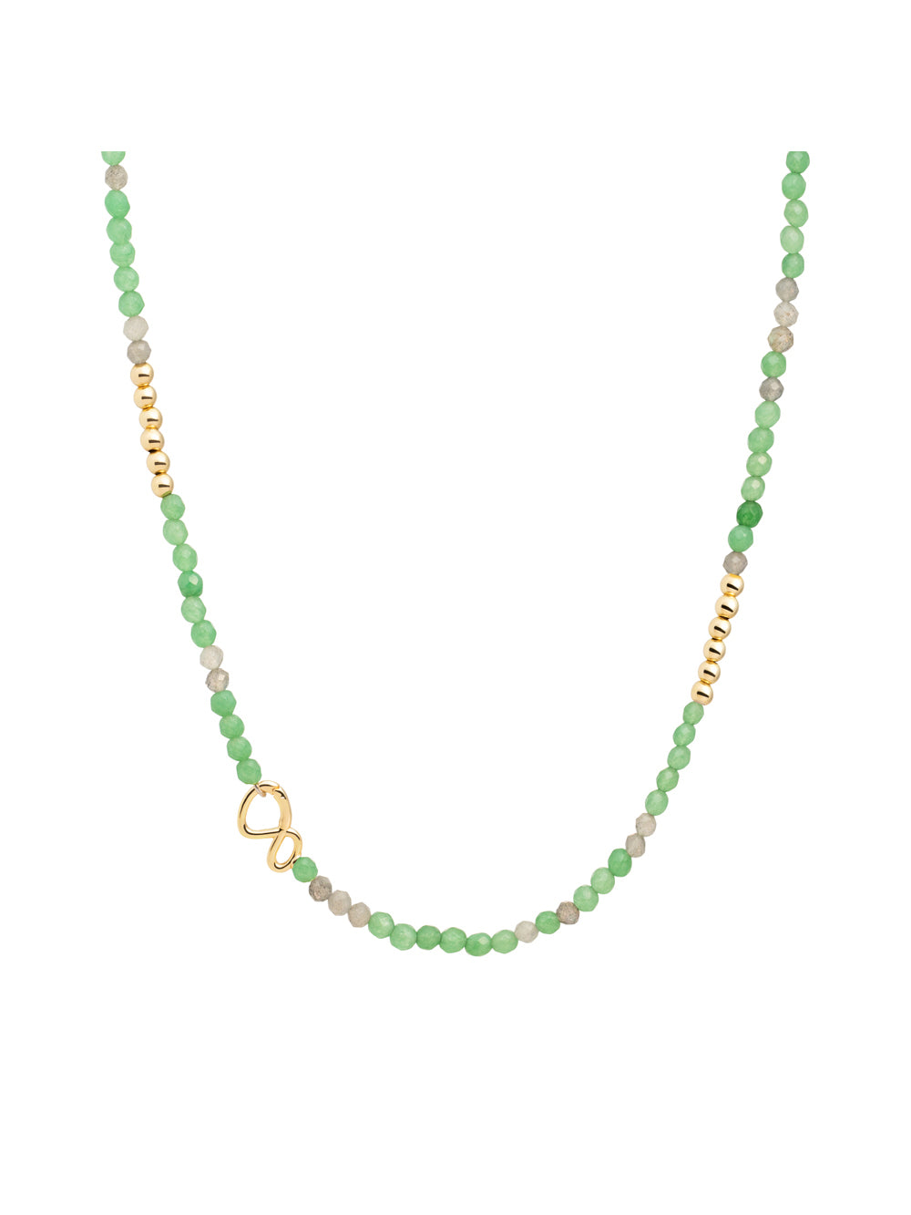 Link Ketting Green Aventurine | Labradorite - Gold Plated