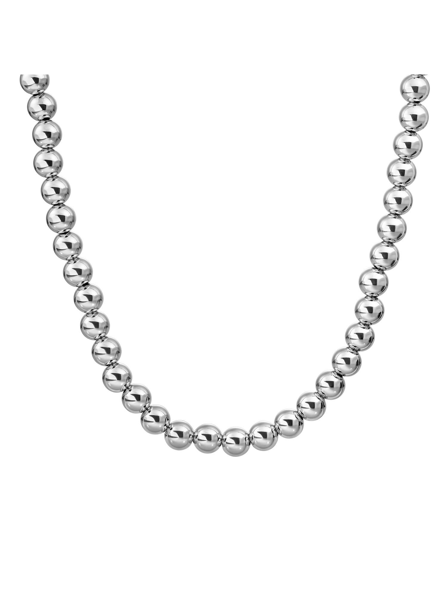 Kralen Ketting 8mm - Rhodium Plated