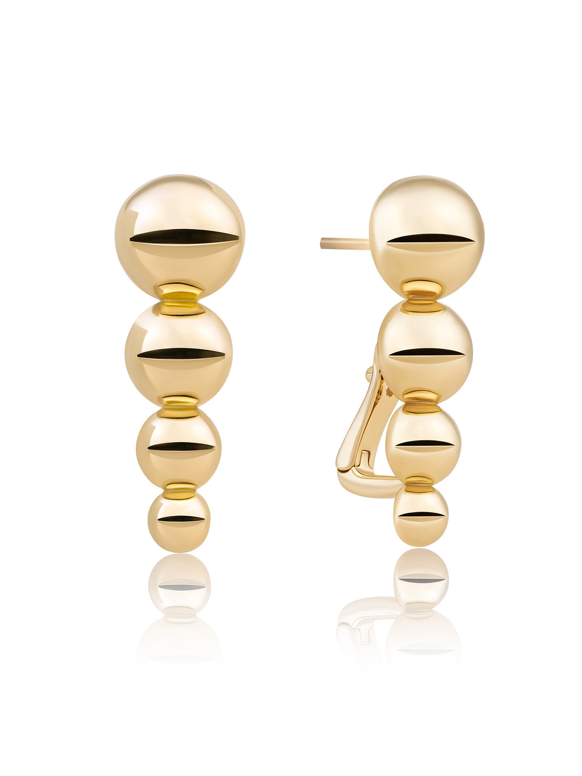 Bubble Push Back Earrings - Gold Plated