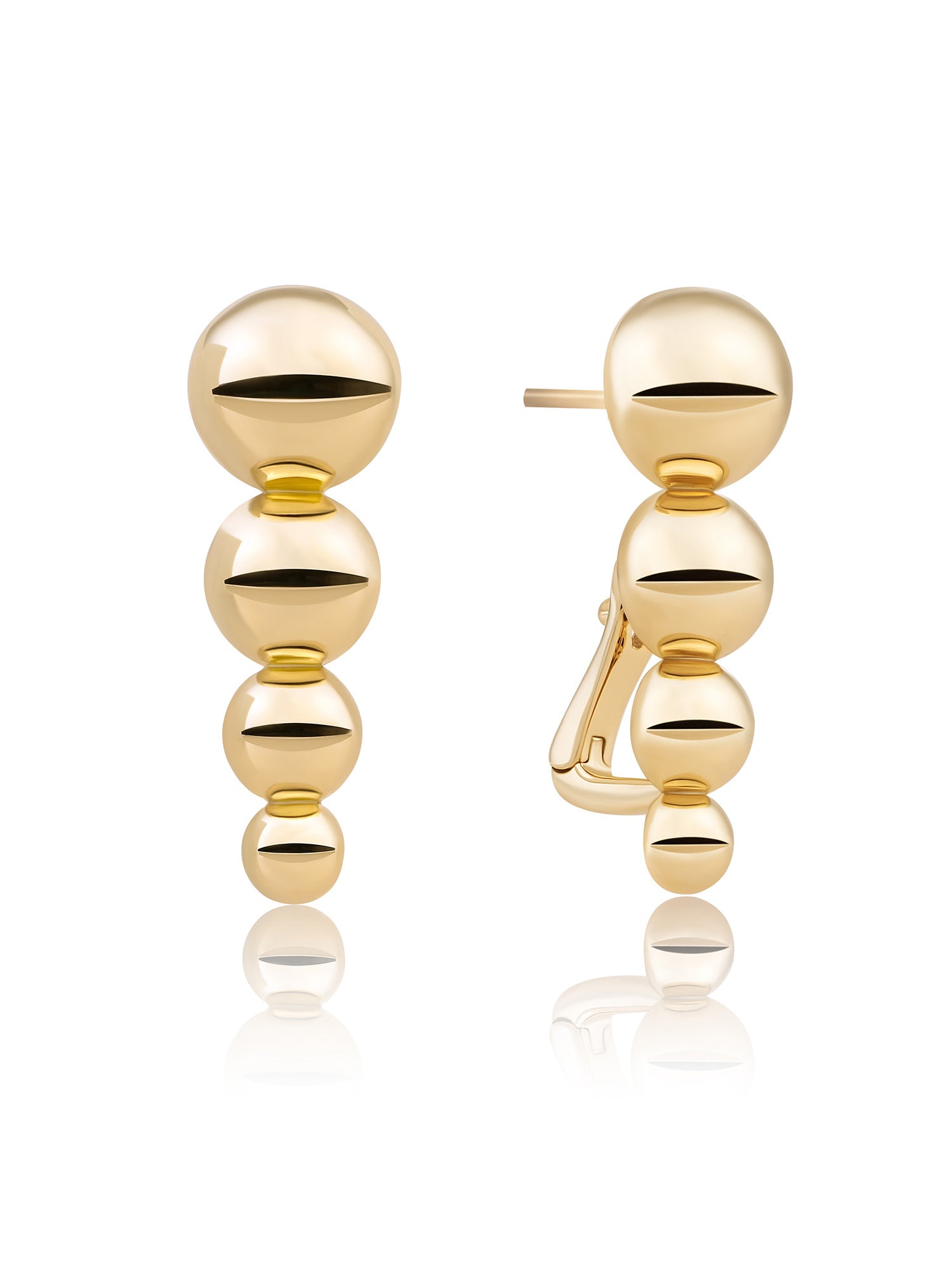 Bubble Push Back Oorbellen - Gold Plated