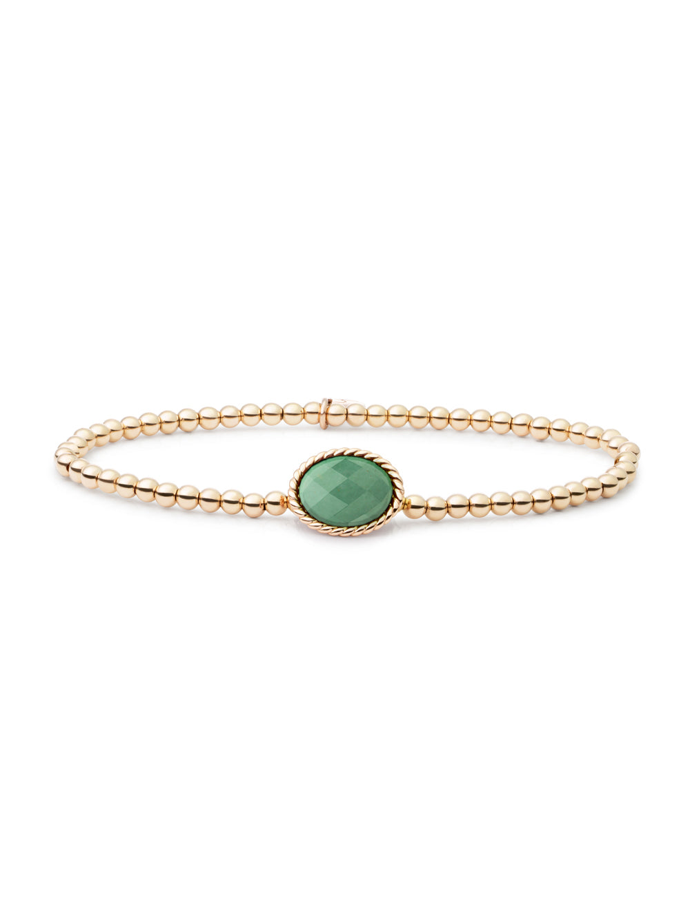 Twist Armband Green Aventurine - Gold Plated