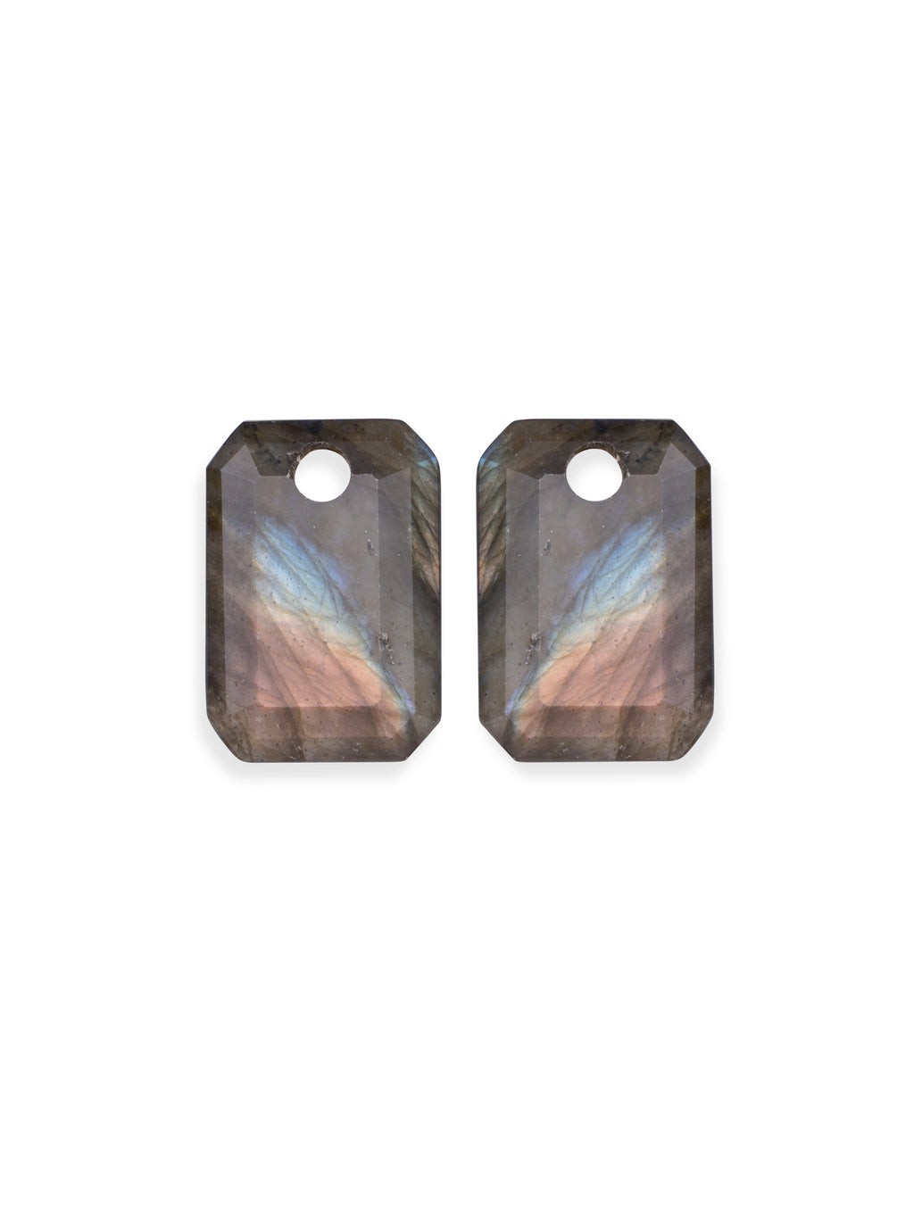 Oorbel Edelstenen Baguette Labradorite - Oorbel Edelstenen Baguette Labradorite
