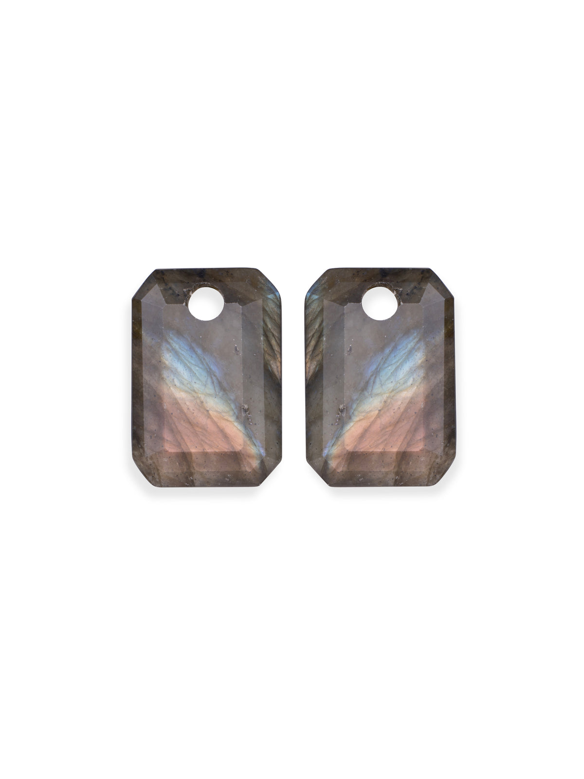 Oorbel Edelstenen Baguette Labradorite - Oorbel Edelstenen Baguette Labradorite