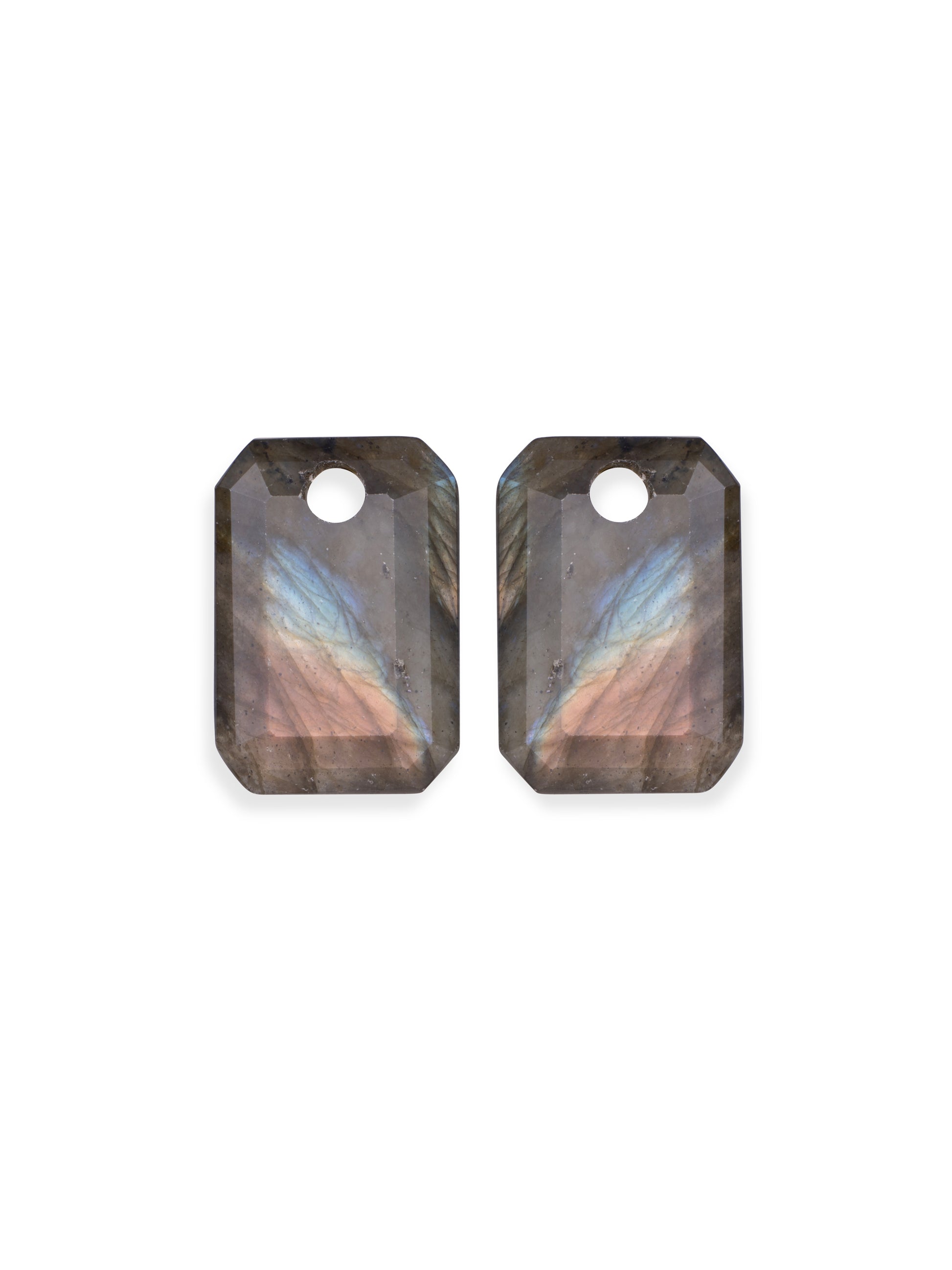 Oorbel Edelstenen Baguette Labradorite - Oorbel Edelstenen Baguette Labradorite