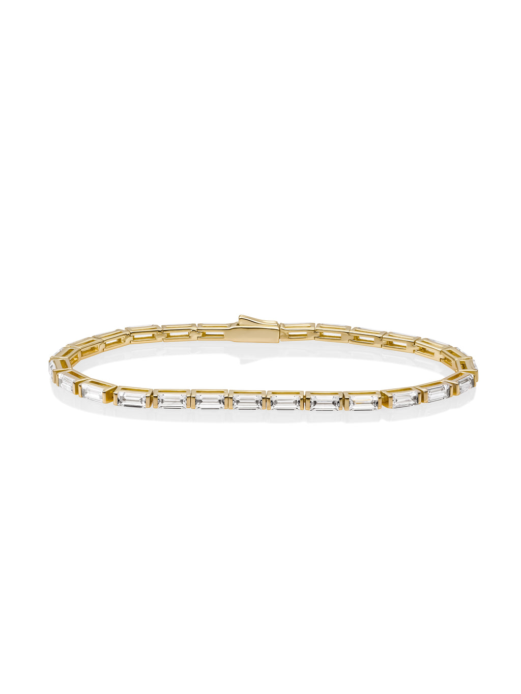 Tennis Baguette Armband - Gold Plated / S