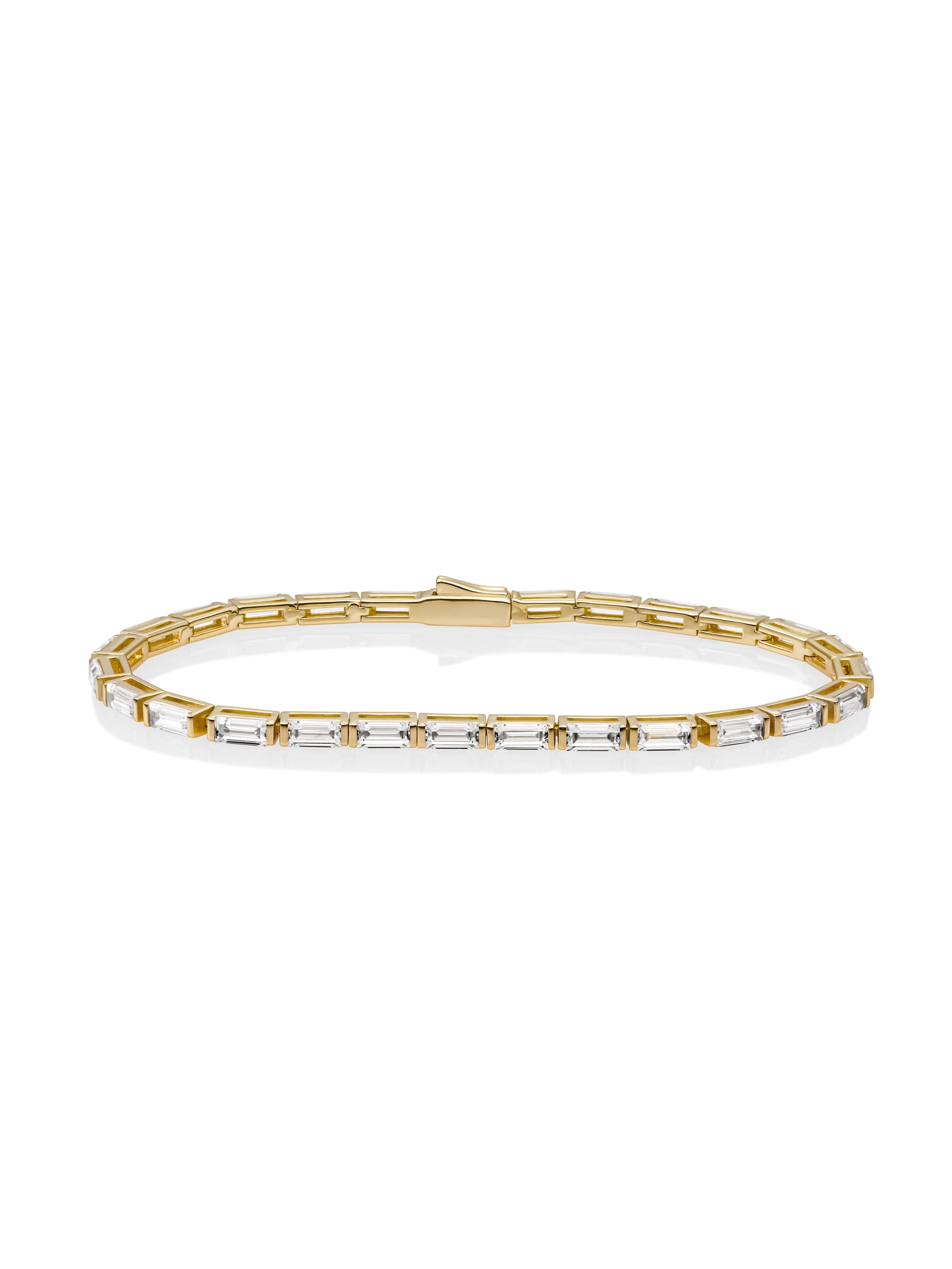 Tennis Baguette Armband - Gold Plated / S