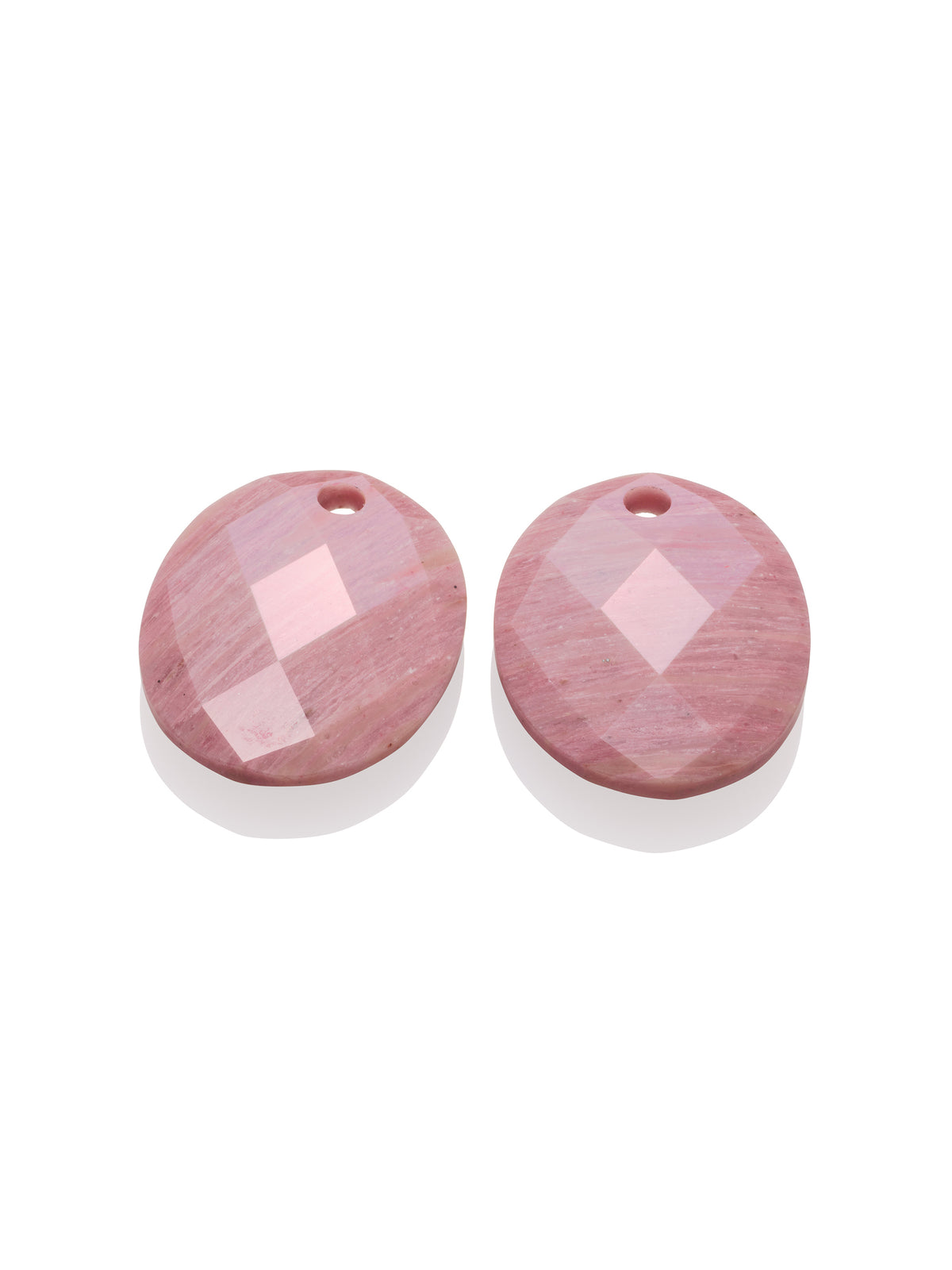 Oorbel Edelstenen Large Oval Pink Rhodonite - Oorbel Edelstenen Large Oval Pink Rhodonite
