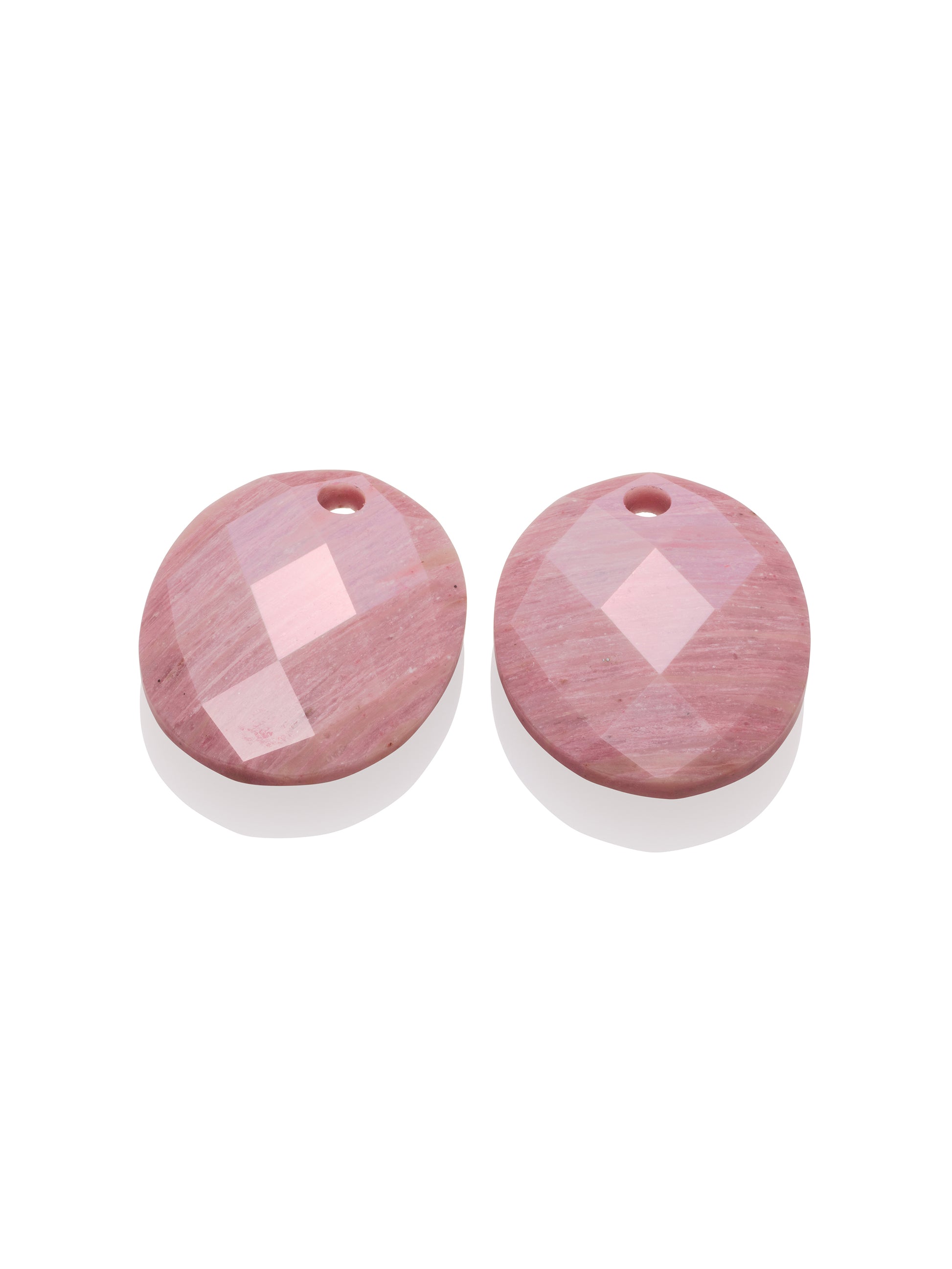 Oorbel Edelstenen Large Oval Pink Rhodonite - Oorbel Edelstenen Large Oval Pink Rhodonite