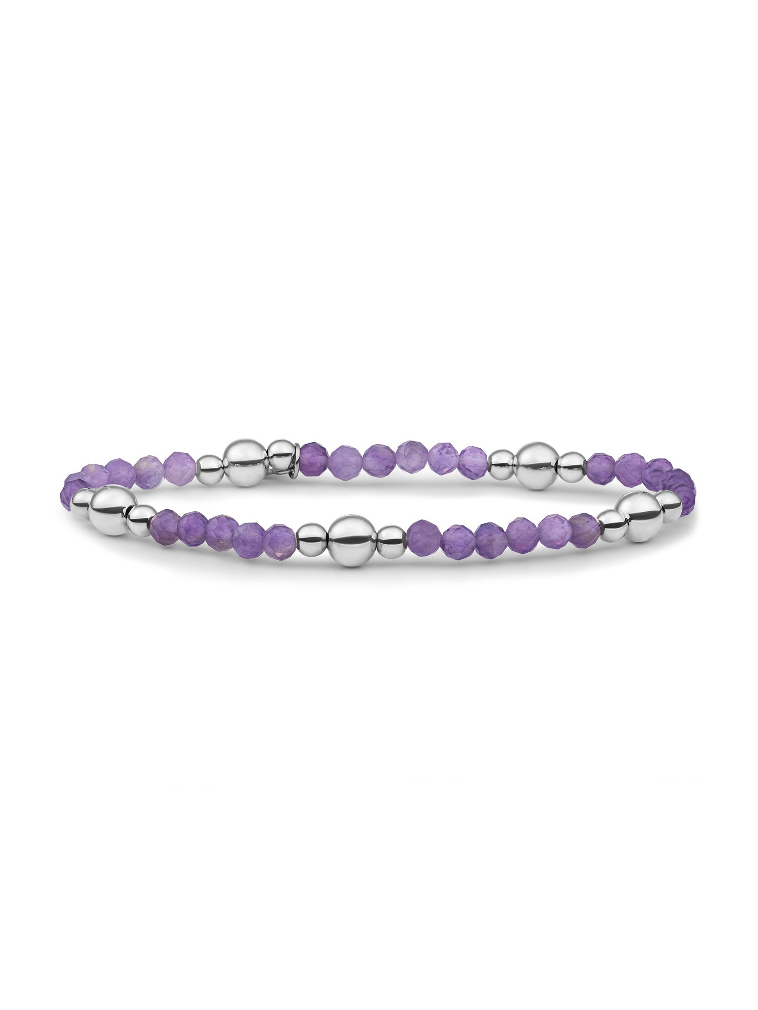 Bold Mix Armband Amethyst - Rhodium Plated