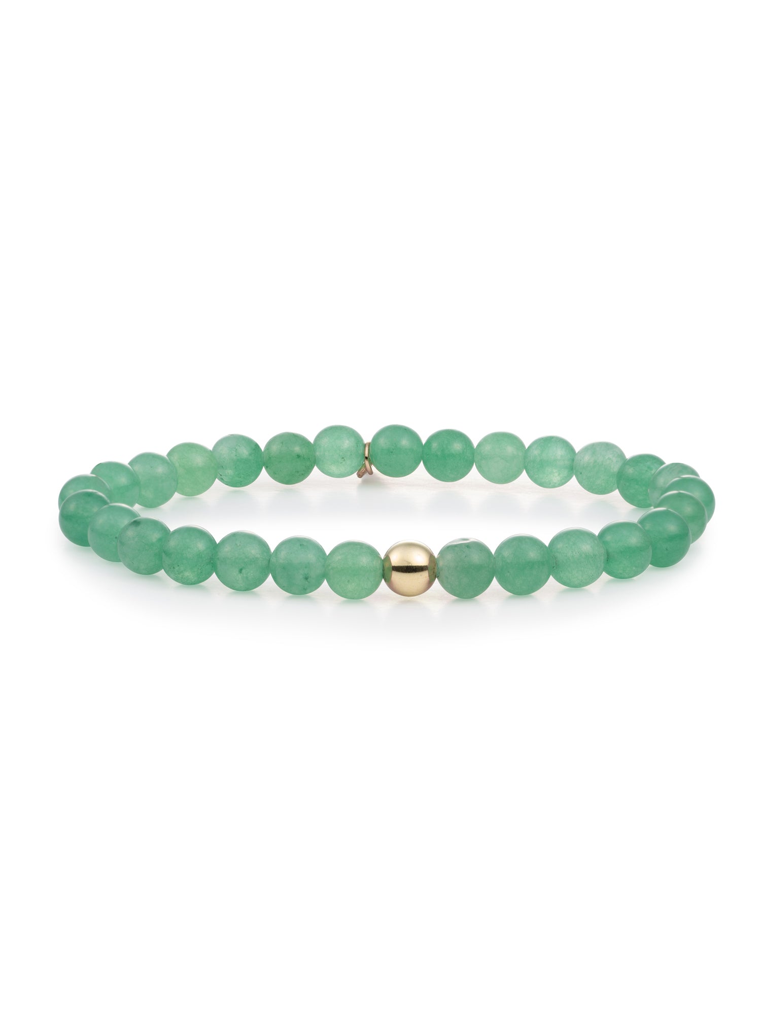 Saturn Armband Large Green Aventurine - Gold Plated