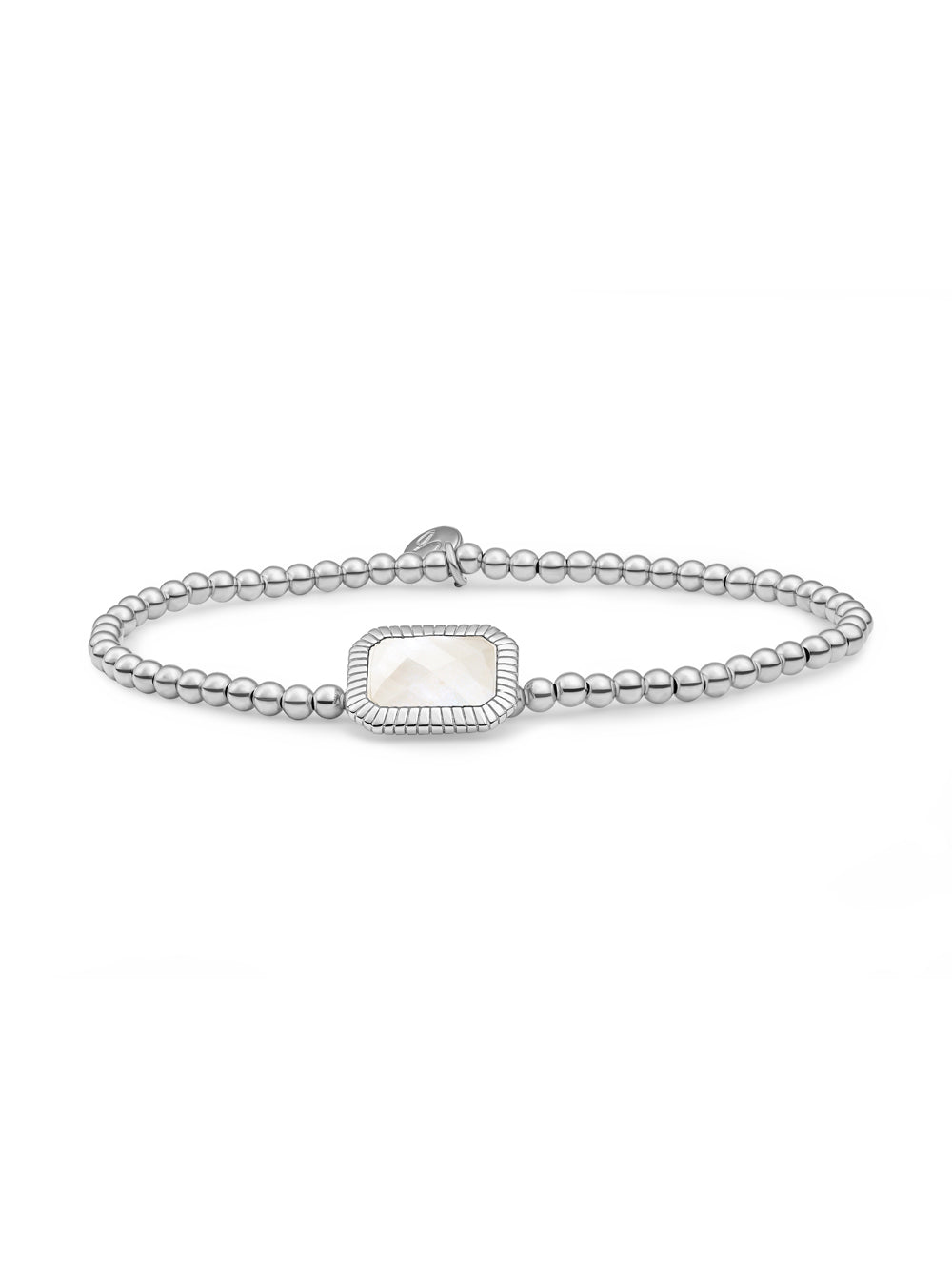 Baguette Armband Mother of Pearl - Rhodium Plated