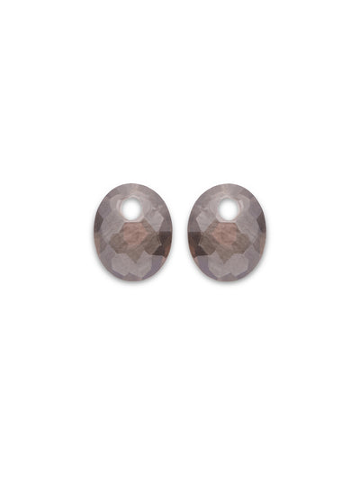 Oorbel Edelstenen Small Oval Smoky Quartz - Oorbel Edelstenen Small Oval Smoky Quartz