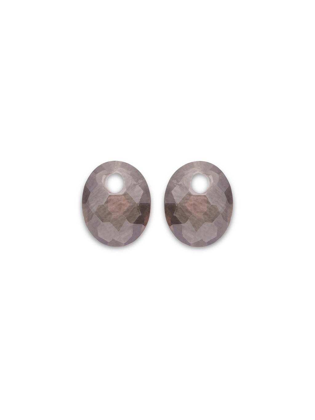 Oorbel Edelstenen Small Oval Smoky Quartz - Oorbel Edelstenen Small Oval Smoky Quartz