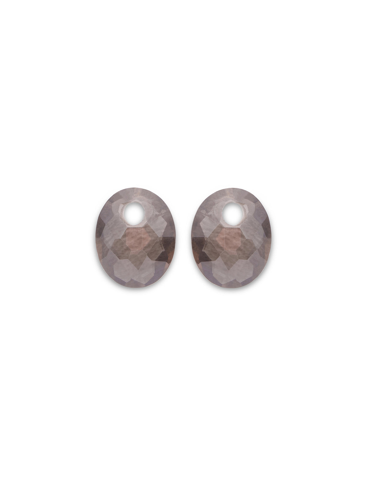 Oorbel Edelstenen Small Oval Smoky Quartz