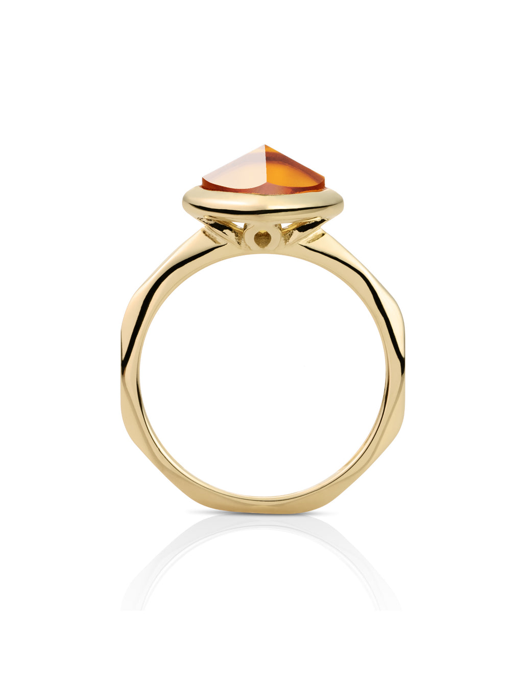Edge Ring Citrine Quartz 9K Goud