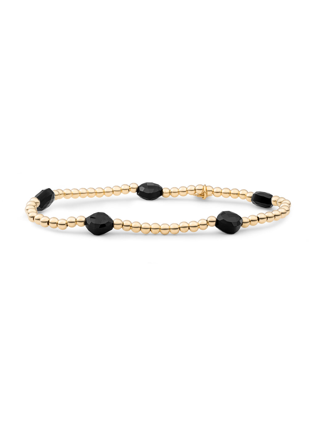 Cushion Cut Armband Onyx - Gold Plated