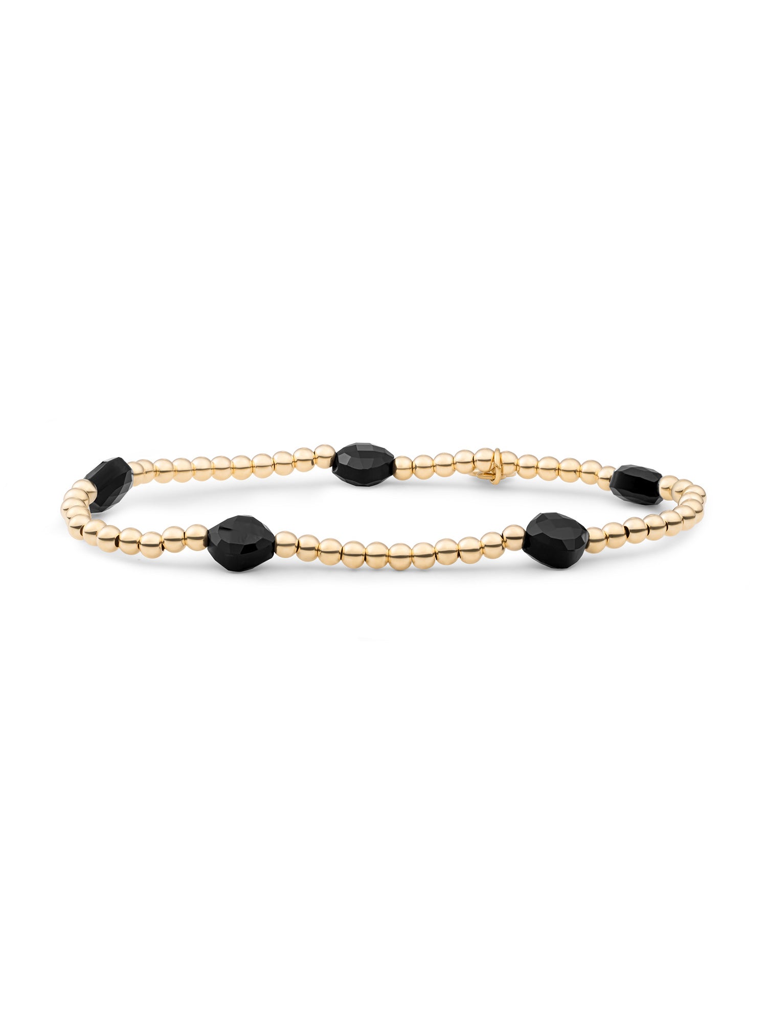 Cushion Cut Armband Onyx - Gold Plated