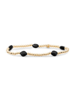 Cushion Cut Armband Onyx - Gold Plated